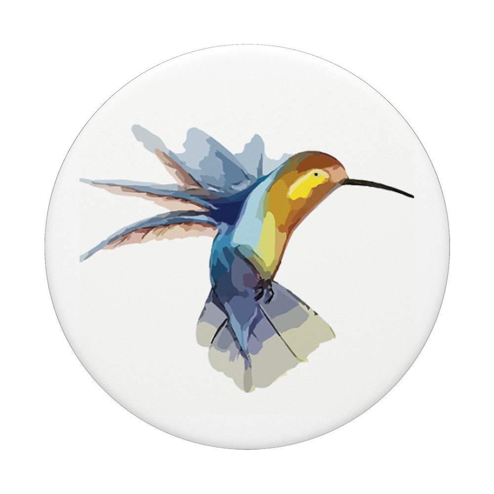 Watercolor Exotic Bird Ruby-Throated Hummingbird PopSocket - Swappable Phone Grip for iPhone, Samsung & Tablets - Perfect for Artists, Nature Lovers & Phone Accessories