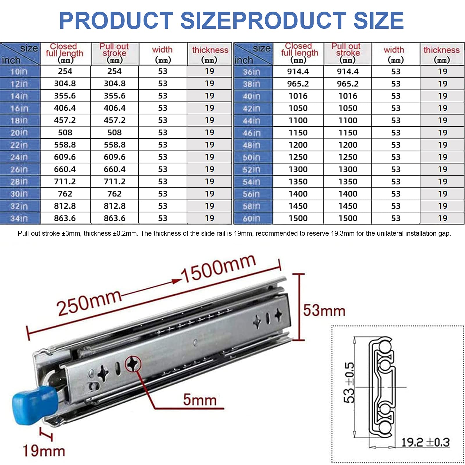 Heavy Duty Drawer Slides 300mm Ball Bearing Full Extension Side Mount Drawer Runners with Lock (1 Pair) - 120kg Load Capacity, 3 Folds, 30in/762mm - Perfect for Kitchen Cabinets, Office Furniture & Tool Storage Organization