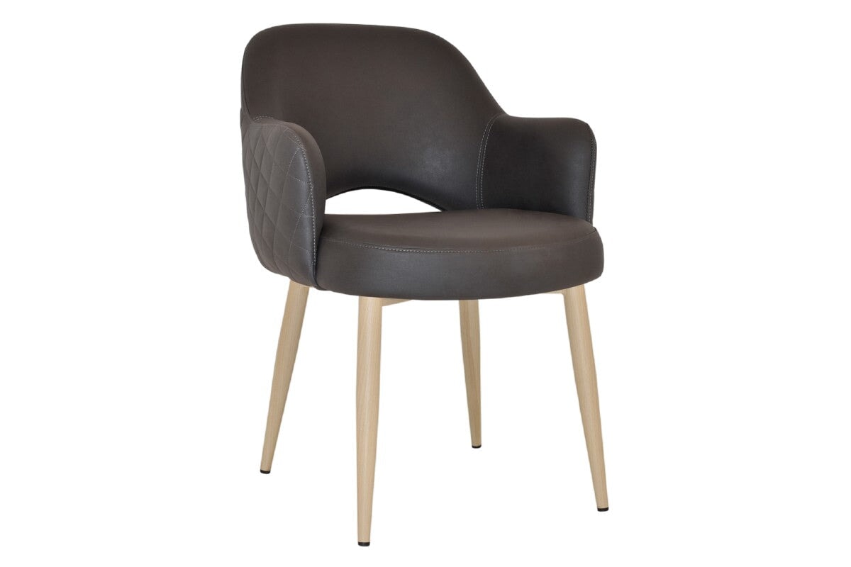 EZ Hospitality Cairo Indoor Armchair with Sturdy Metal Base & Birch Wood Legs - Perfect for Living Room, Office, or Waiting Area