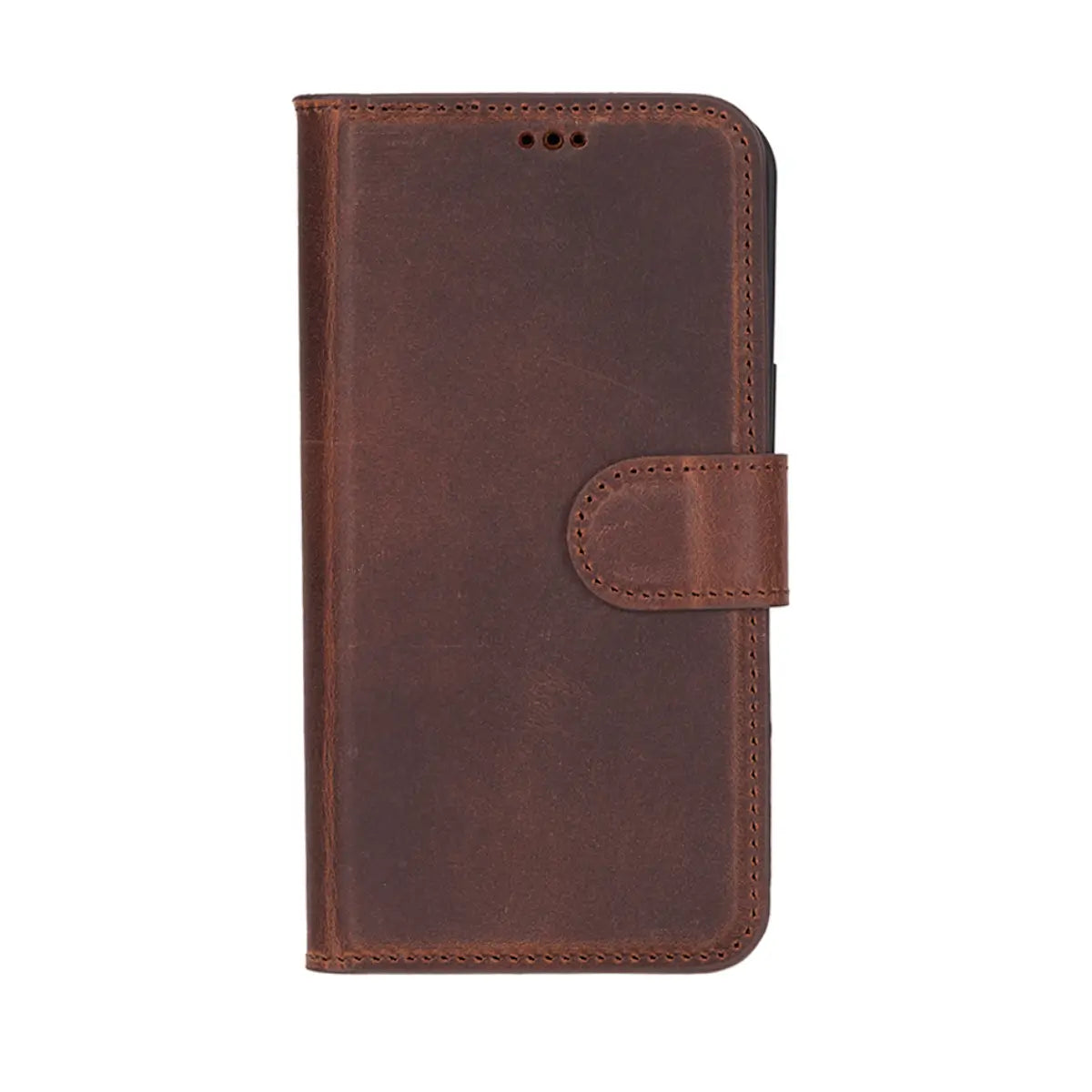 Vintage Brown Leather Wallet Case for iPhone 16 - Slim RFID Blocking Phone Cover with Card Slots | Perfect for Everyday Use, Travel & Business Professionals