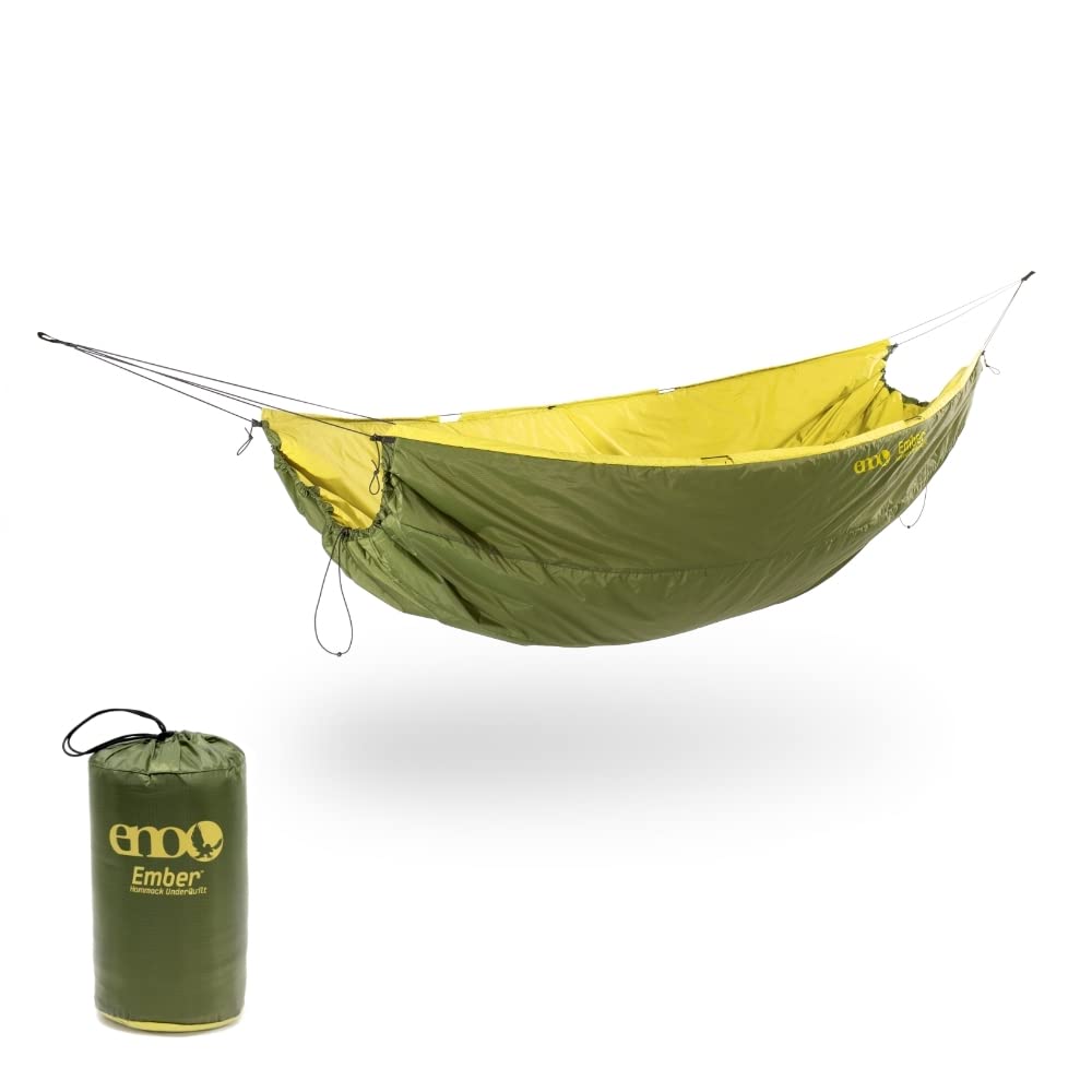 ENO Ember UnderQuilt - Lightweight & Water-Resistant Hammock Quilt with Eco-Friendly Recycled Synthetic Insulation - Perfect for Camping, Hiking, Backpacking, Festivals & Outdoor Adventures - Stay Warm in 40°F Weather - Ideal for Backyard Lounging, Beach Trips & Wilderness Exploration