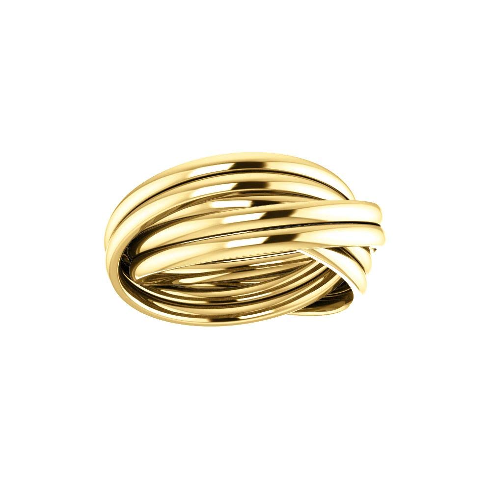 Bonyak 14k Yellow Gold 6-Band Rolling Ring for Women - Size 6, Dainty Stackable Ring for Everyday Wear, Wedding, Anniversary Gift