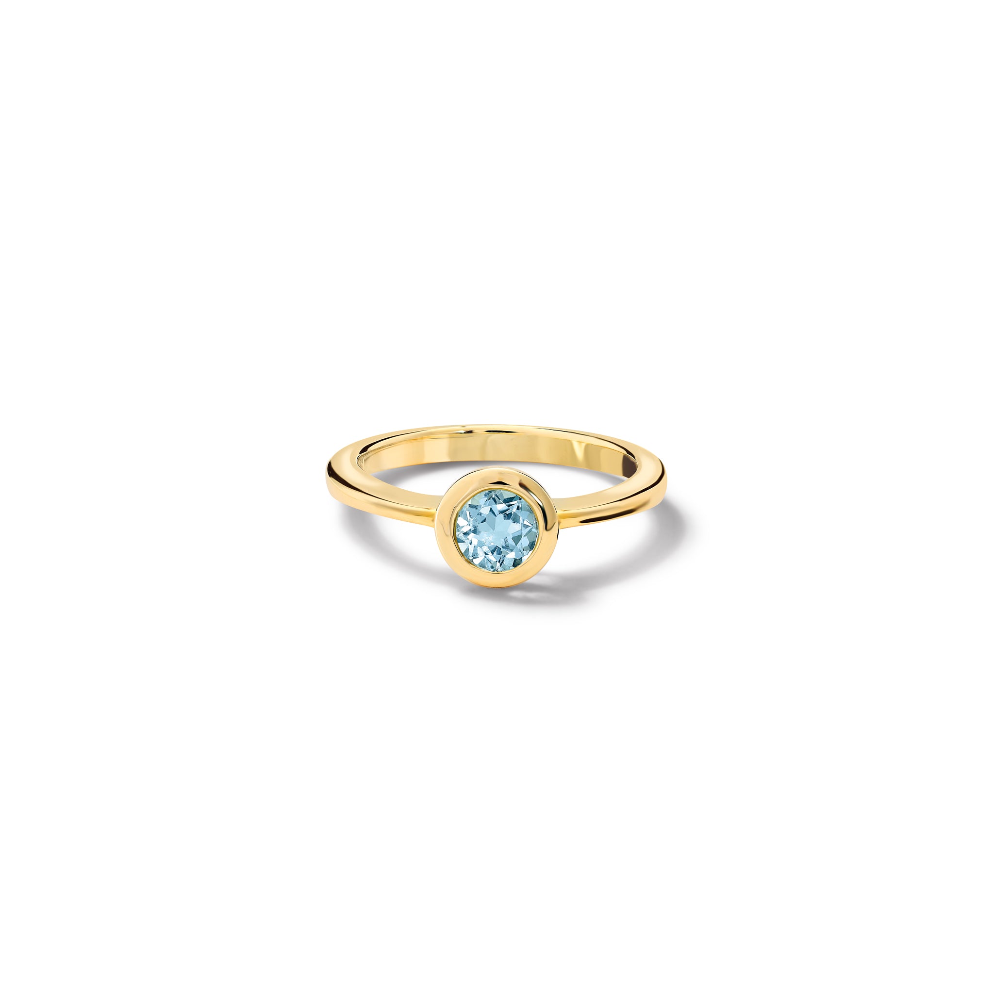 Nicole Ring 14K Yellow Gold Blue Topaz Jewelry for Women - Perfect for Engagement, Anniversary & Everyday Wear