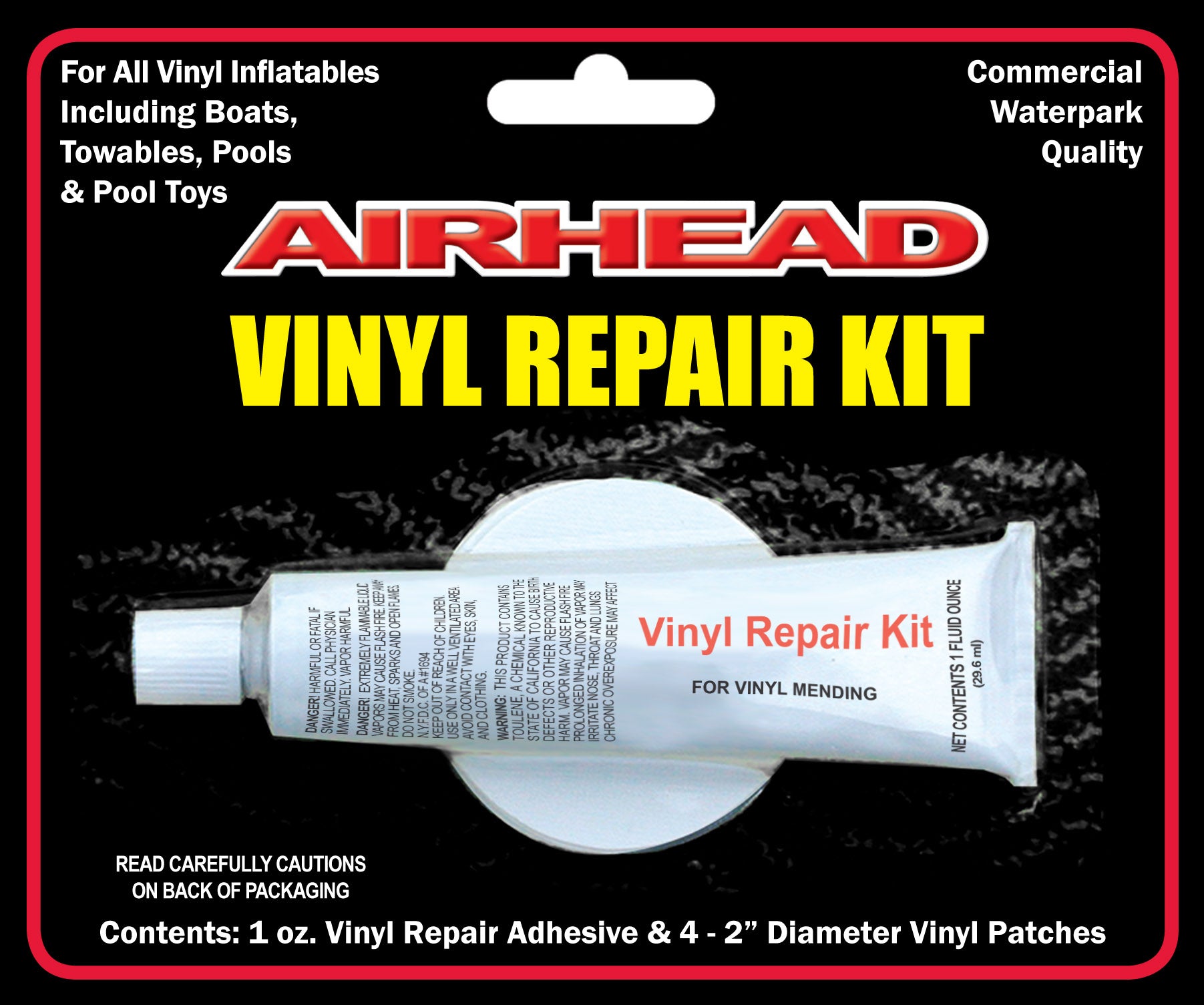 Airhead Vinyl Repair Kit - Fast & Easy Boat, RV, Car Seat Vinyl Repair - Perfect for Watercraft, Campers & Automotive Upholstery