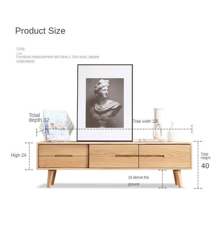 Solid Oak Wood TV Stand - Small Size with Multiple Style Options - Perfect for Living Room, Bedroom & Home Theater Setup