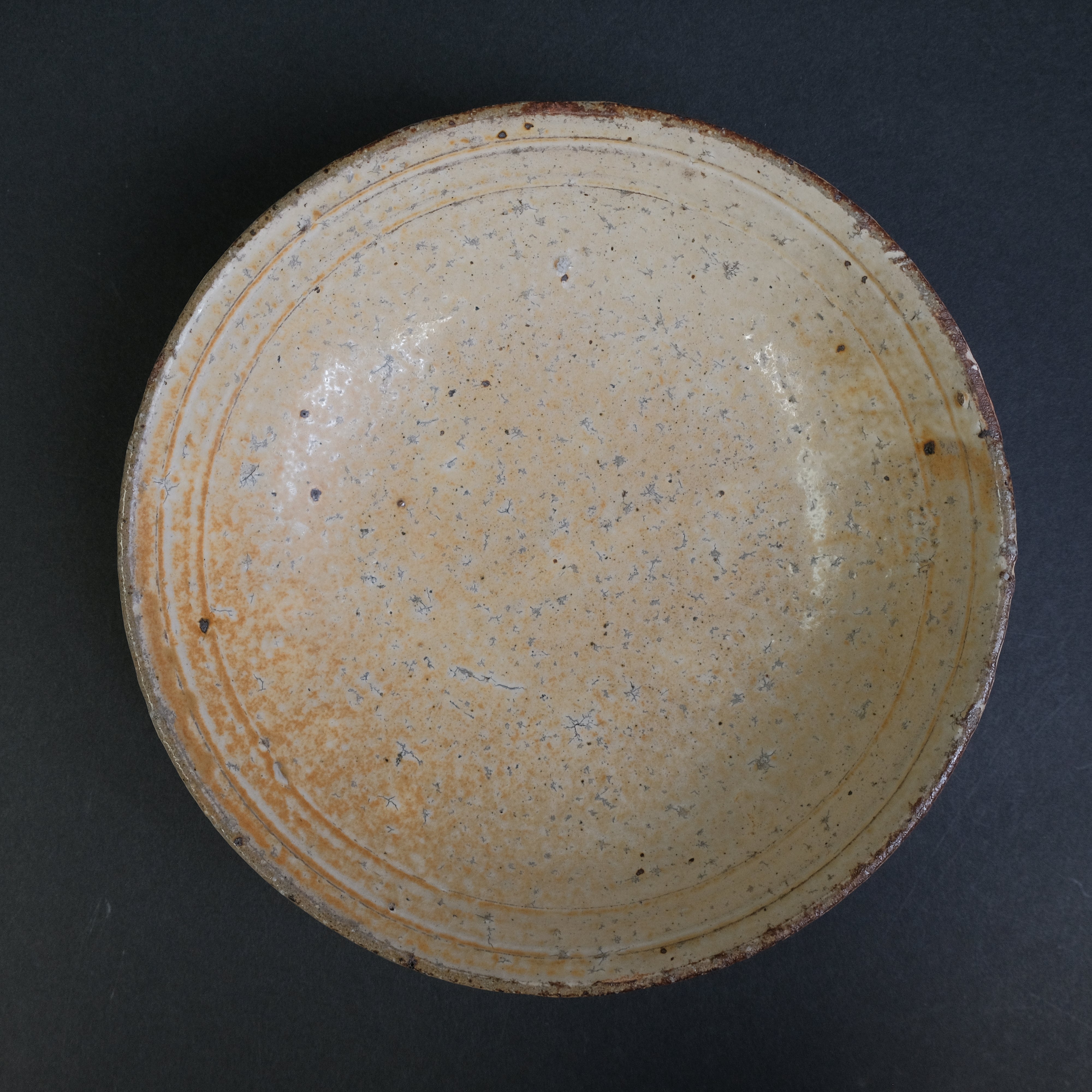 Komon Shinichi Kotsuji Japanese Style Ceramic Plate - Handcrafted Kizeto Ware for Sushi, Desserts & Home Decor