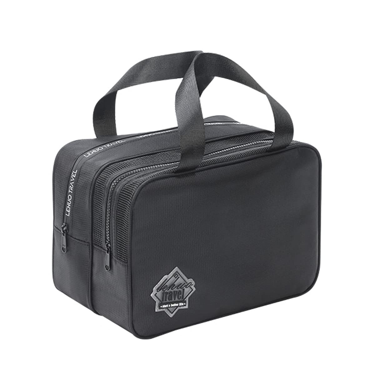 Mgiahekc 4.5L Waterproof Makeup Bag for Women - Travel Cosmetic Organizer Pouch with Multiple Compartments - Perfect for Daily Use, Gym, Camping, Swimming & Vacation (Black) | Portable Toiletry & Wash Bag for Cosmetics, Skincare & Essentials
