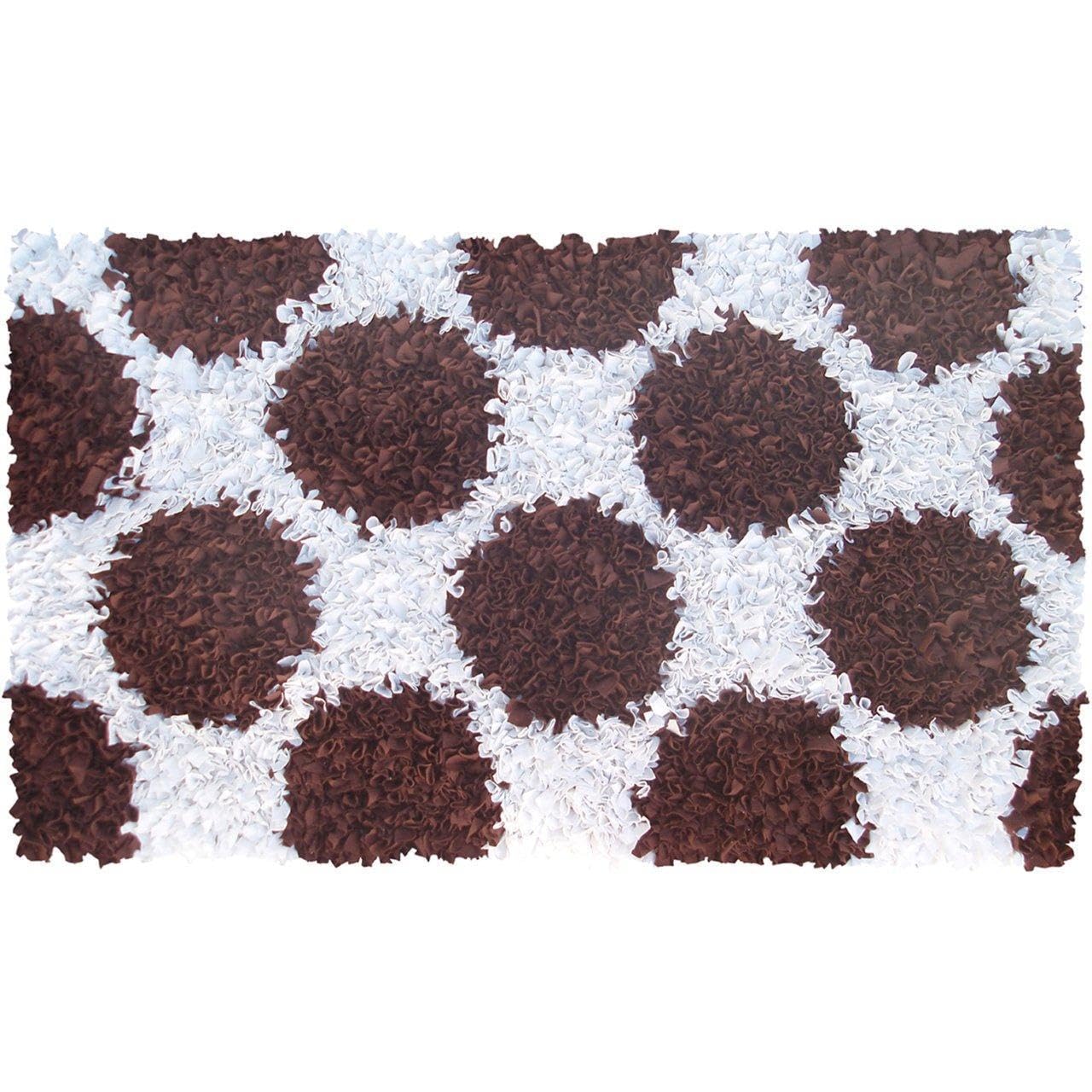 Polkamania Brown & White Area Rug 4.7x7.7 ft - Soft Bohemian Style Rug for Living Room, Bedroom & Dorm Decor - The Rug Market