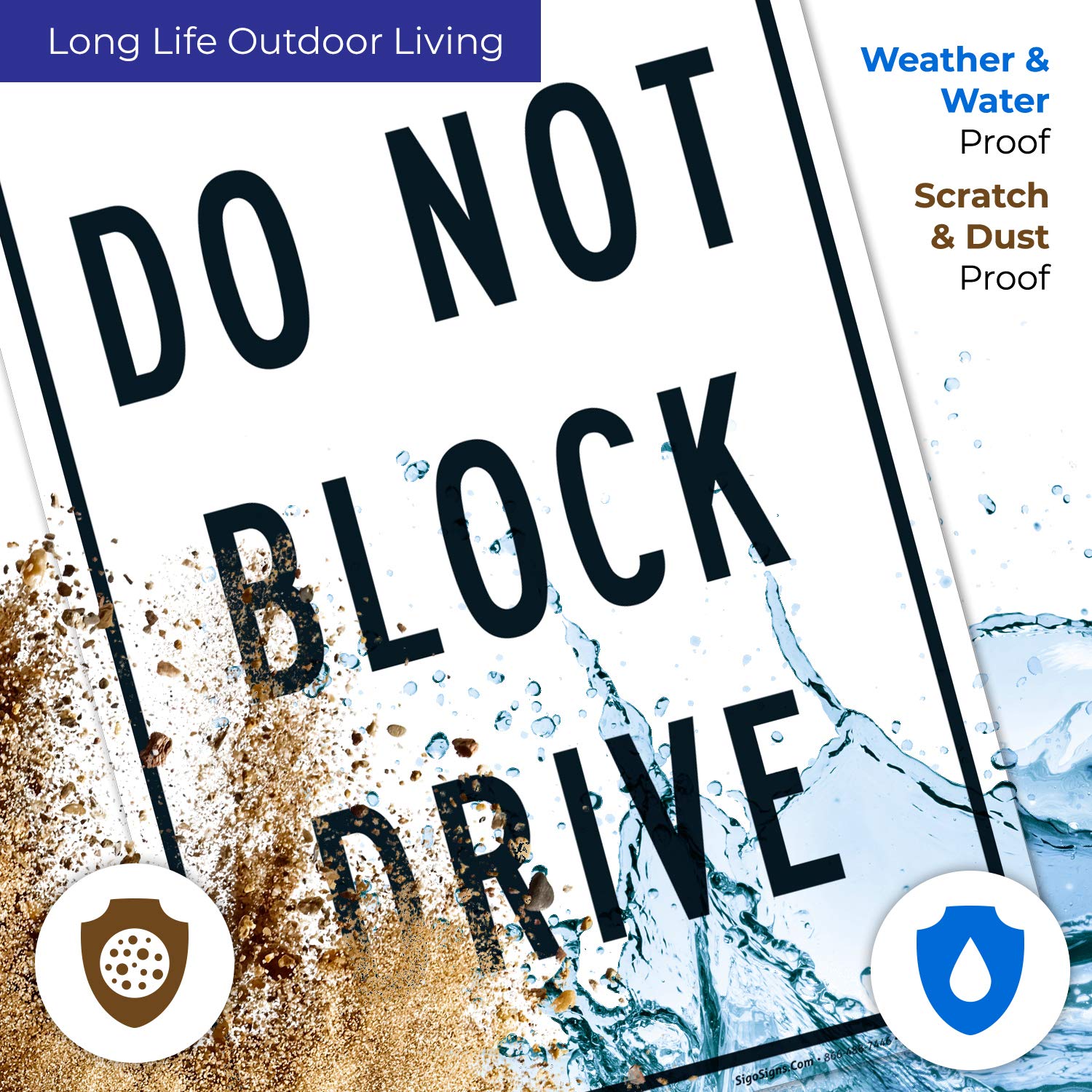Do Not Block Driveway Sign - 10x14 Inches Rust-Free .040 Aluminum, Fade Resistant - Easy Mounting for Indoor/Outdoor Use - Made in USA - Perfect for Parking Enforcement & Property Protection