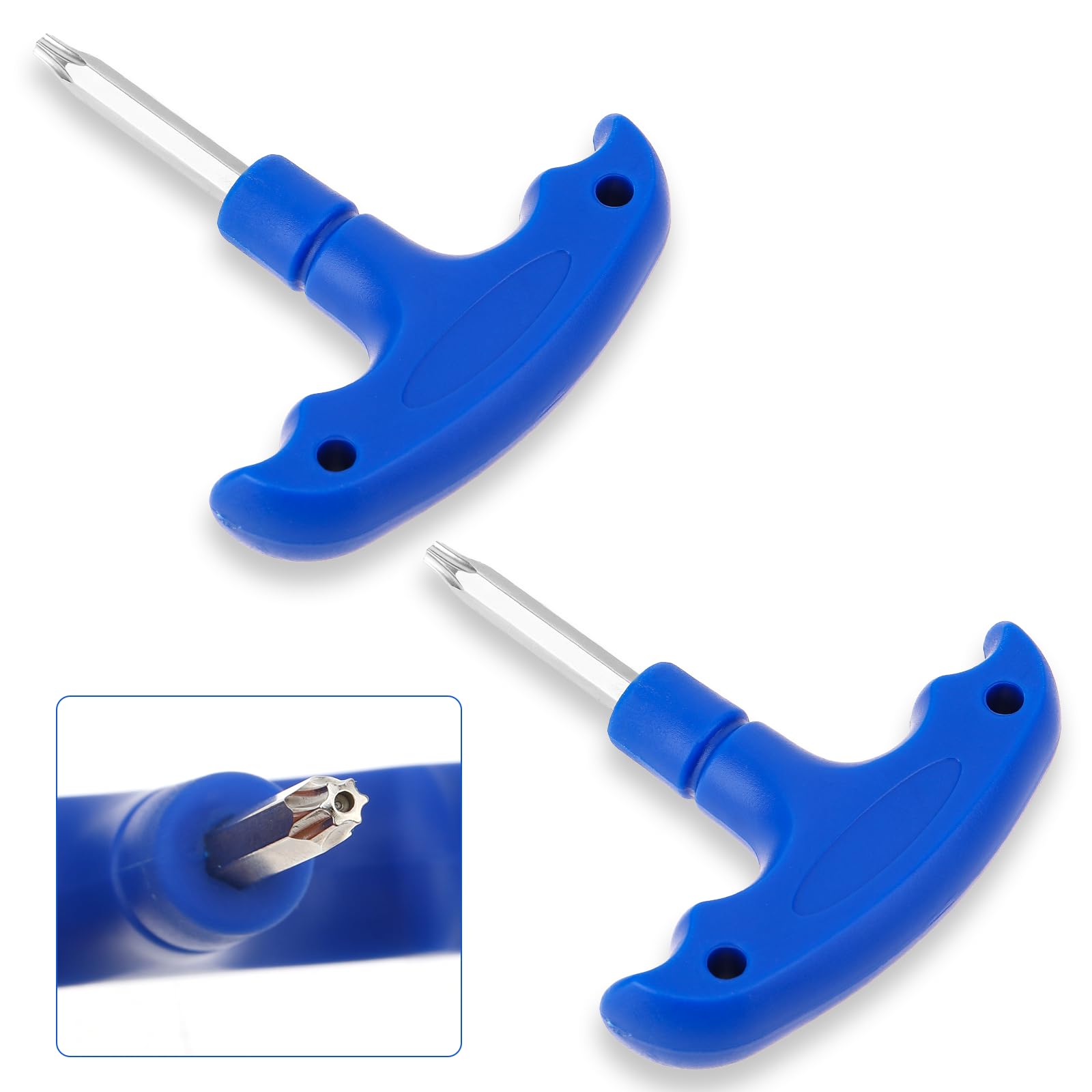 2 Pcs Stainless Steel Golf Driver Adjustment Tool with Blue Plastic Handle - Golf Wrench for Ping Drivers, Club Heads & Hybrids | Perfect for Club Adjustments on Course & Driving Range Practice