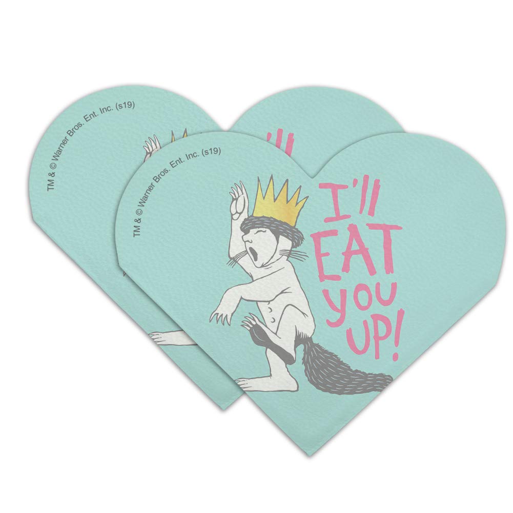 Where The Wild Things Are 'Eat You Up Heart' Faux Leather Bookmarks - Set of 2 | Unique Literary Gifts for Book Lovers, Reading Accessories for Novel Enthusiasts