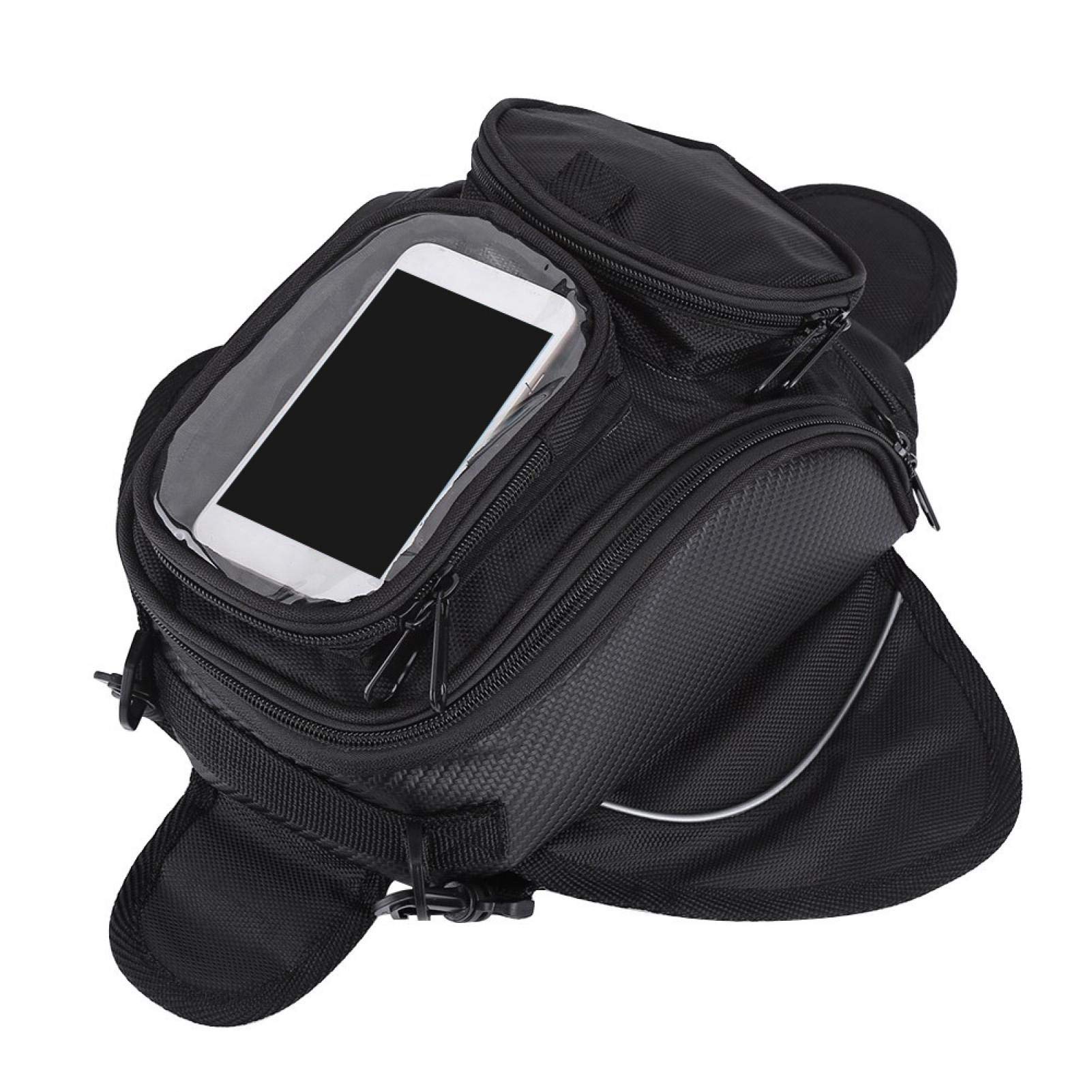 Universal Motorcycle Tank Bag - Waterproof Magnetic Gas Oil Fuel Bag for Motorbikes (Black) - Perfect for Commuting, Touring & Adventure Riding