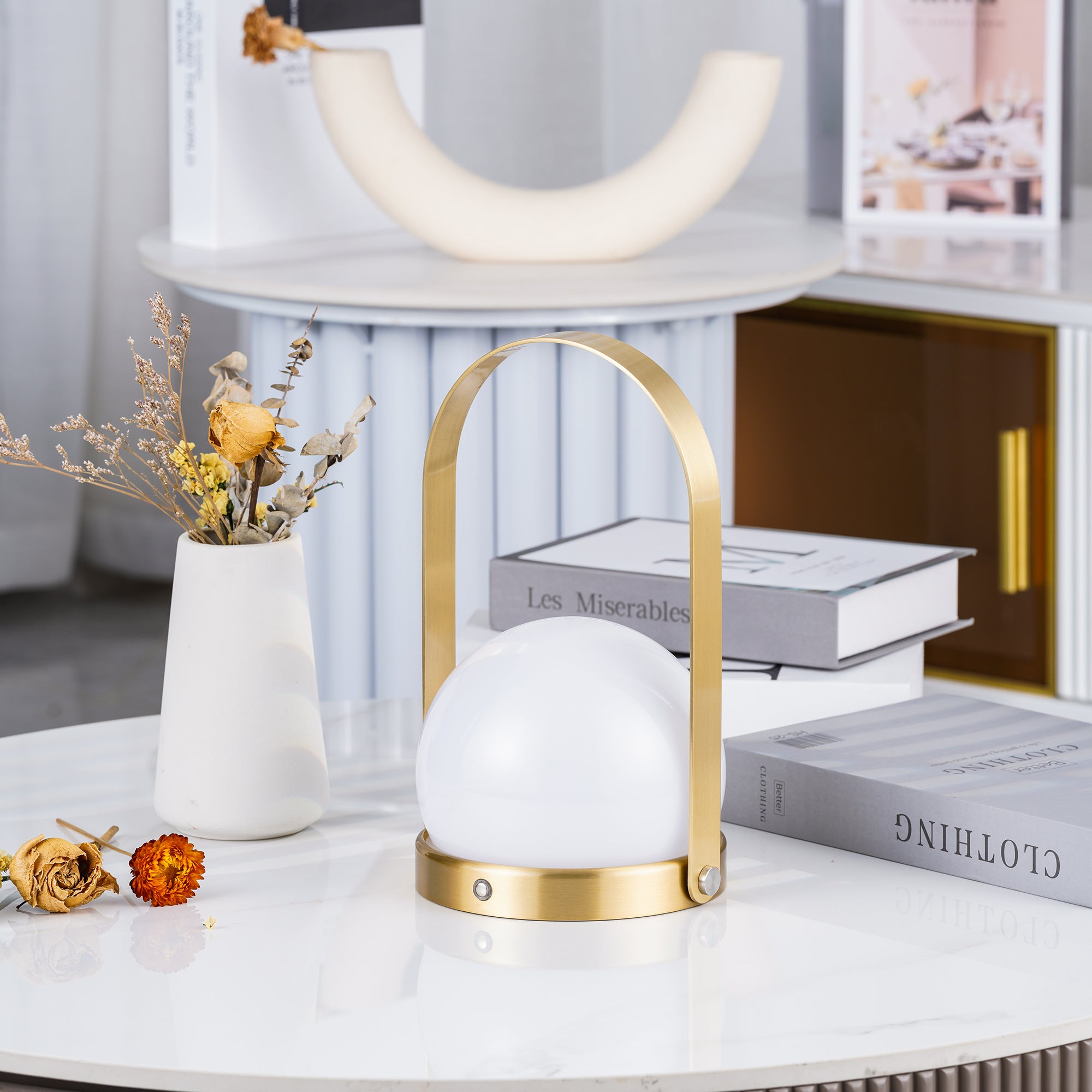 Carrie Rechargeable LED Table Lamp with Built-in Battery - Perfect for Bedroom, Living Room, and Office Lighting
