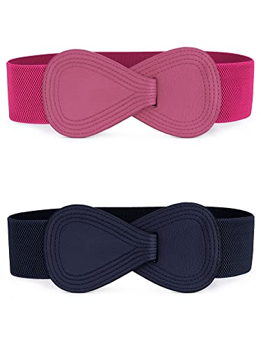 Navy Blue & Rose Red
