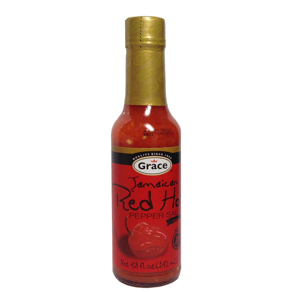 Grace Jamaican Red Hot Pepper Sauce 4.8oz - Authentic Caribbean Hot Sauce from Jamaica - Perfect for Jerk Chicken, Seafood & Grilling