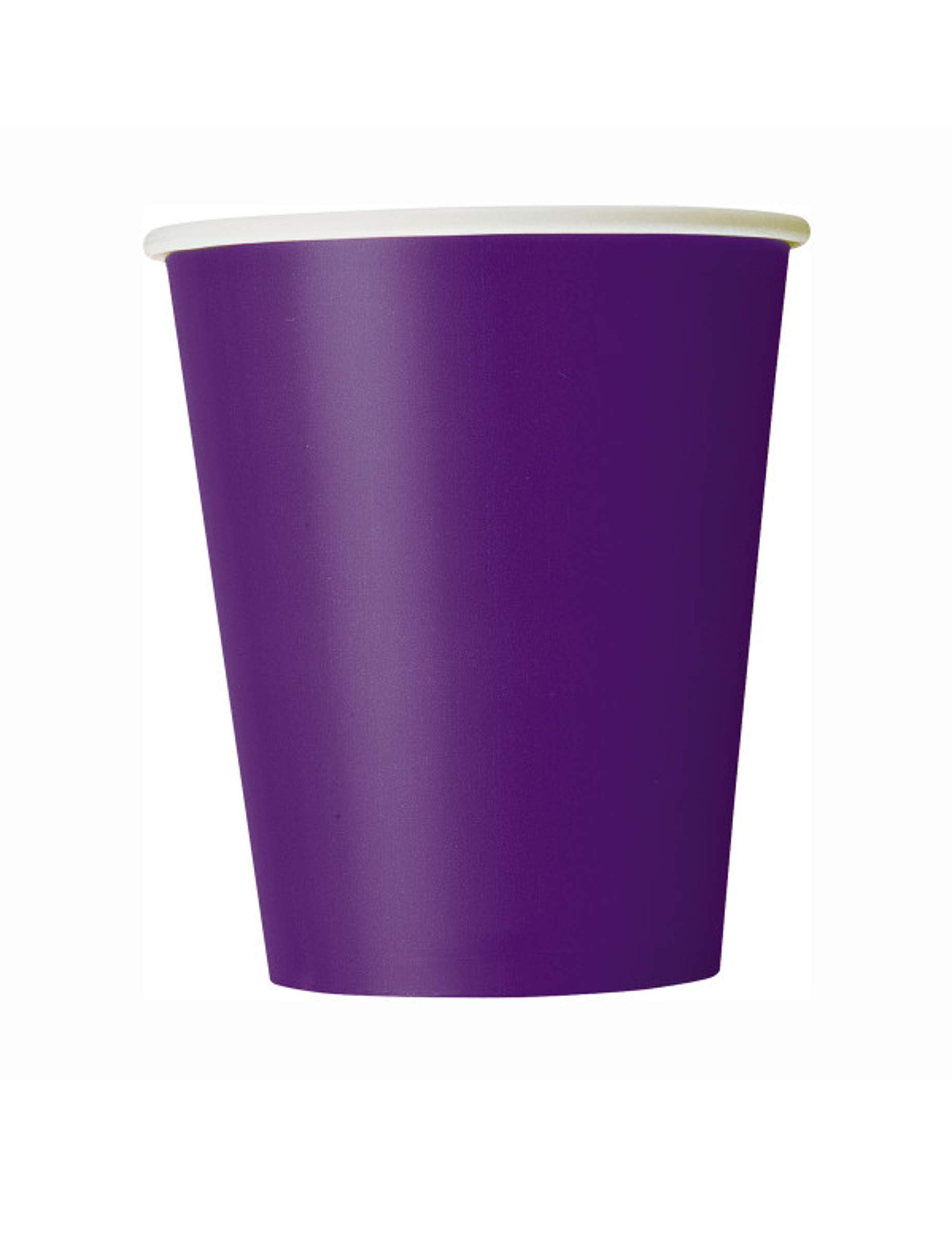 Deep Purple 9 oz Disposable Paper Cups (Pack of 8) - Eco-Friendly Solid Color Party Cups for Beverages - Ideal for Birthday Parties, BBQs, Picnics & Family Gatherings