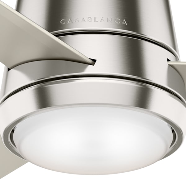 Casablanca Commodus 54 Inch Brushed Nickel Ceiling Fan with LED Light - Perfect for Living Room, Bedroom & Outdoor Spaces