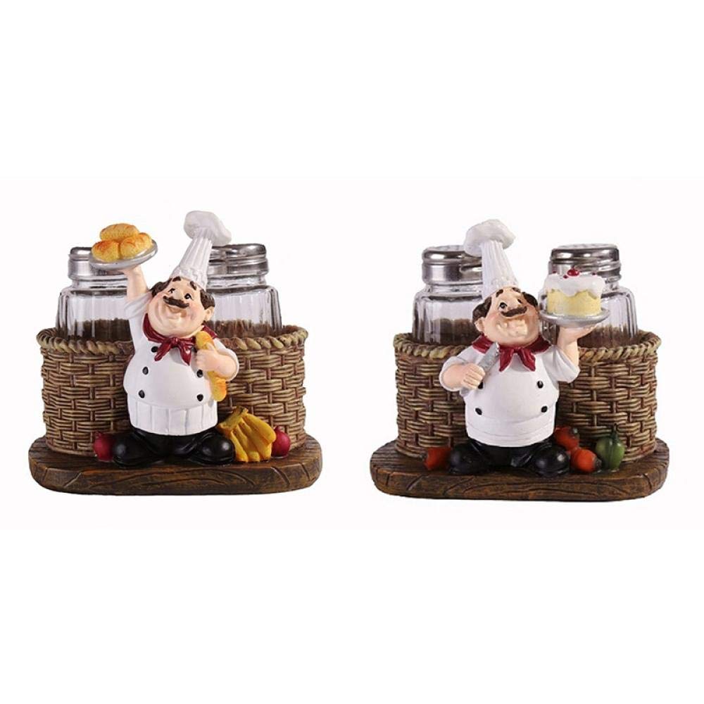 ZSQZJJ Decorative Objects for Home & Kitchen - 1 Pair Cute Chef Pepper Bottle Ornaments, Miniature Crafts for Tabletop, Shelf Display | Perfect for Kitchen Decor, Housewarming Gifts & DIY Home Styling