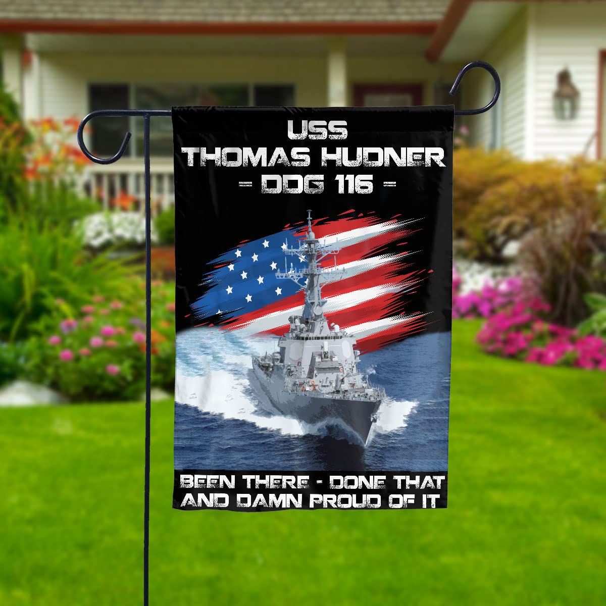 USS Thomas Hudner DDG-116 American Navy Ship Flag - Patriotic House & Garden Decoration for 4th of July, Memorial Day, Veterans Day, Father's Day & Christmas | Perfect for Outdoor Display, Military Home Decor & Patriotic Gift Giving