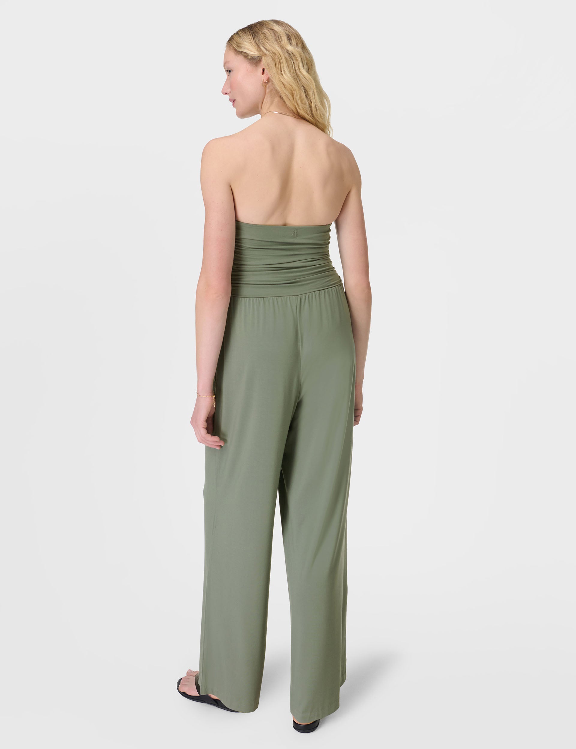Modal Wide Leg Jumpsuit for Women - Soft Stretchy Comfortable Willow Green Romper - Perfect for Casual Wear, Yoga, and Summer Outfits