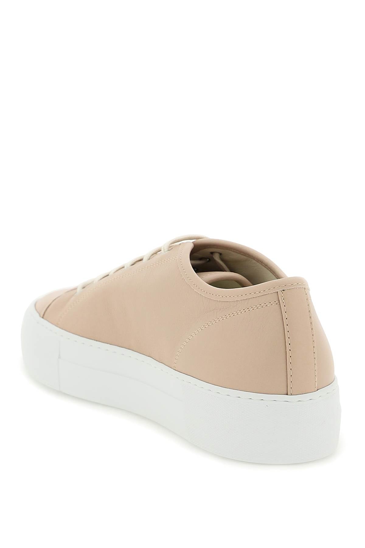 Common Projects Leather Tournament Low Super Sneakers - Men's Premium Minimalist White Leather Sneakers for Casual Wear & Street Style