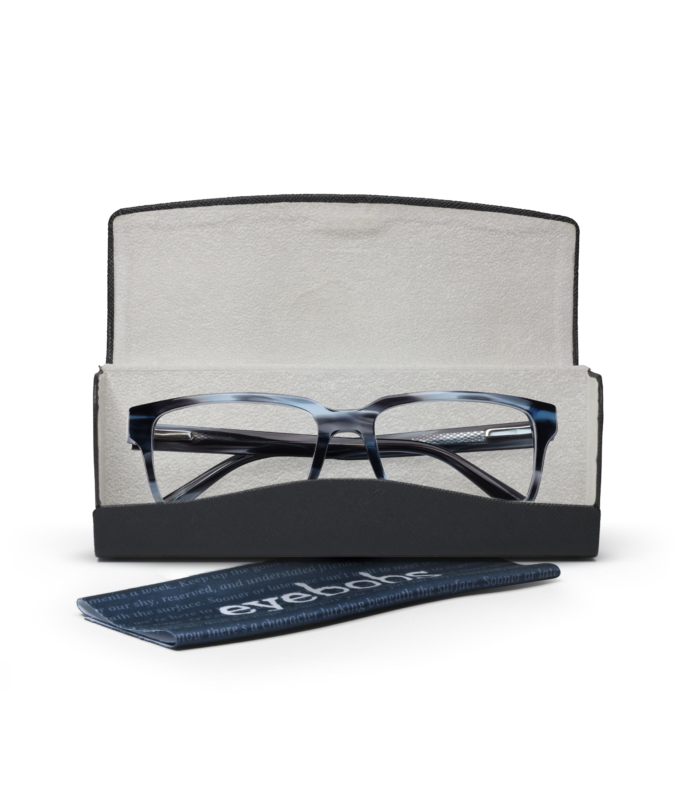 eyebobs Wide Eyed Premium Reading Glasses for Men & Women - Rectangle Frame for Wide Faces (0.00-4.00 Strength) - Perfect for Reading, Computer Work & Office Use