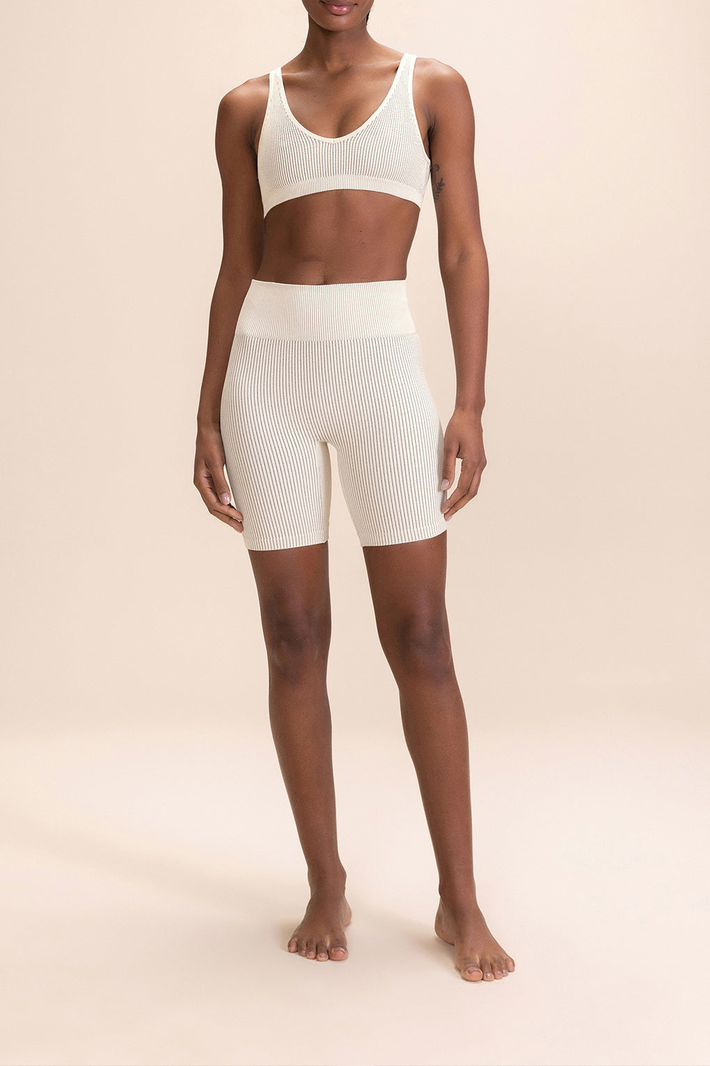 High Waist Ribbed Seamless Shorts for Women - Comfortable Stretchy Workout Shorts - Perfect for Yoga, Running, Gym & Lounge Wear