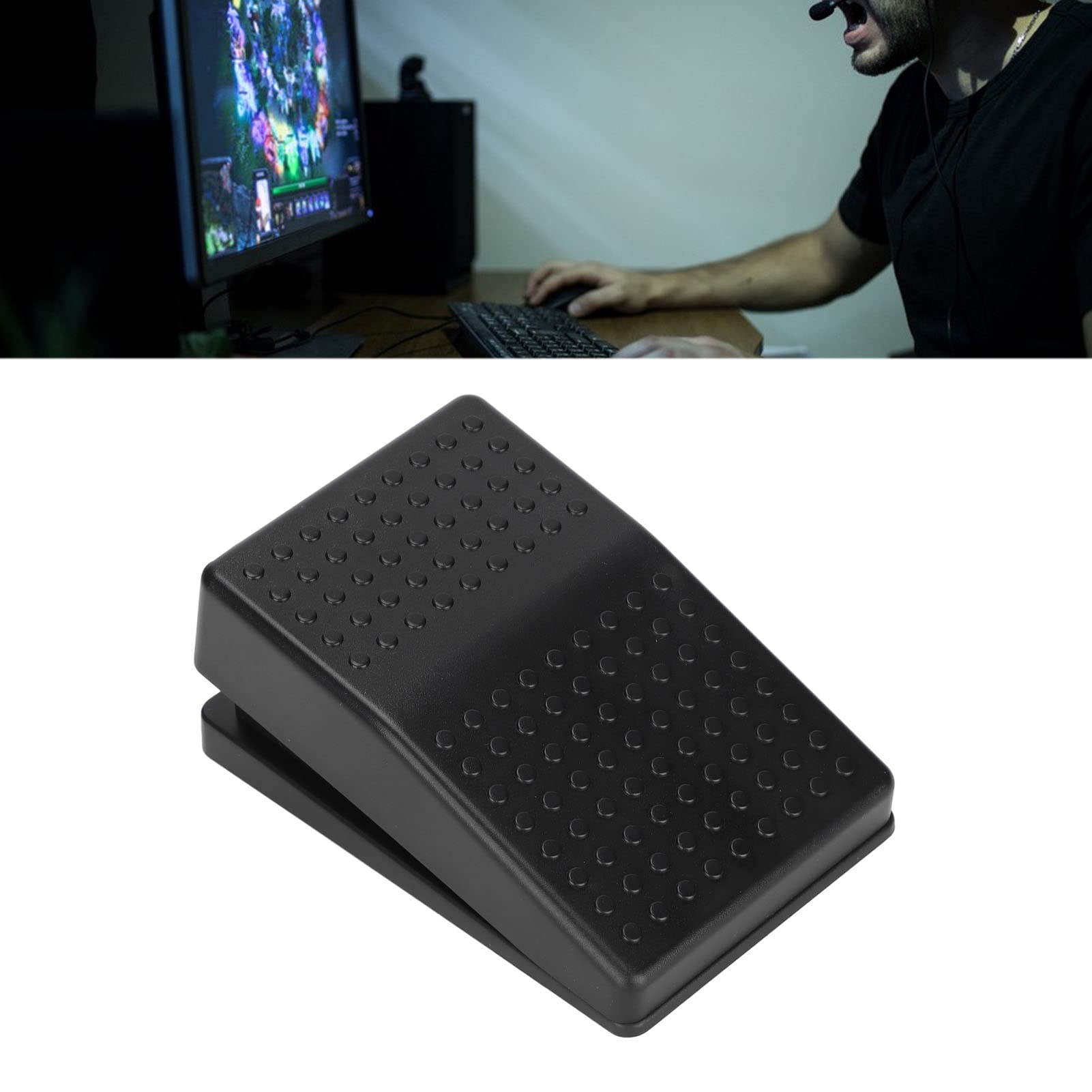 Programmable USB Foot Pedal Switch - Single Key HID Mechanical Keyboard Action Pedal with 2m Cable | High Sensitivity Customizable Foot Control for Gaming, Transcription, Video Editing & Office Work