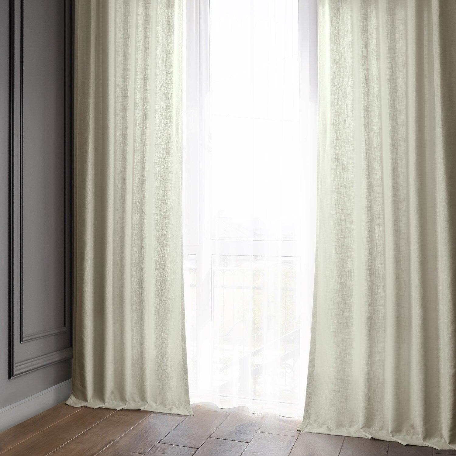 Light Tan Classic Faux Linen Curtains - Elegant Window Treatment for Living Room, Bedroom & Office - Blackout & Thermal Insulated Drapes for Home Decor