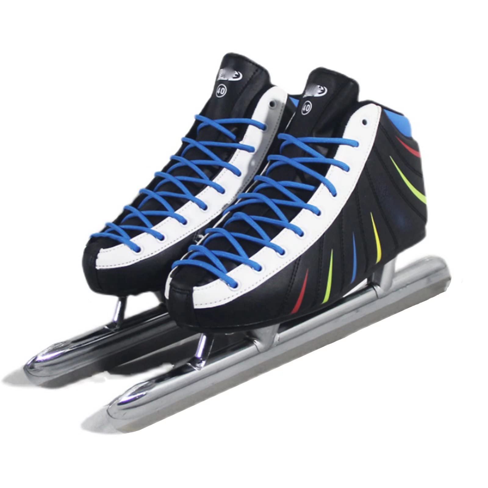 LYSLMS Professional Ice Skates for Adults & Kids - Short Track Speed Skating Shoes & Hockey Skates for Men, Women & Children (Black) | Perfect for Ice Rinks, Hockey Games & Winter Sports Training