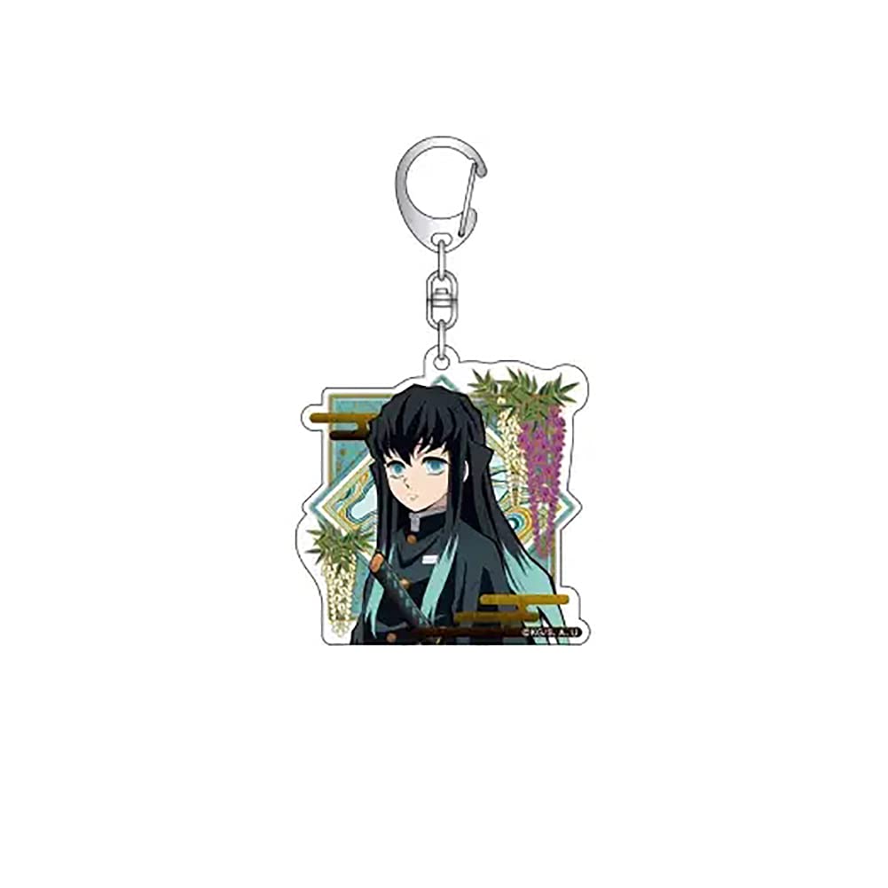 Demon Slayer Muichiro Keychain - Anime Cosplay Keyring, Cartoon Pendant Accessory for Kids & Fans - 5.5cm Multicolor Key Chain - Perfect for Gifts, Backpacks & Cosplay Events