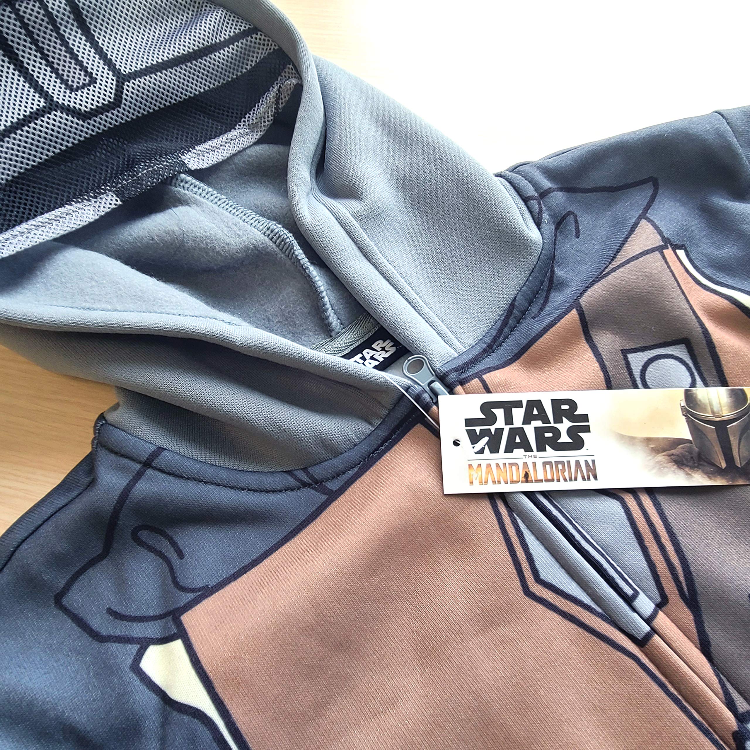 Star Wars The Mandalorian Zip Up Hoodie for Men, Women & Kids - Cosplay Costume, Gift for Fans, Casual Wear & Movie Night Outfits