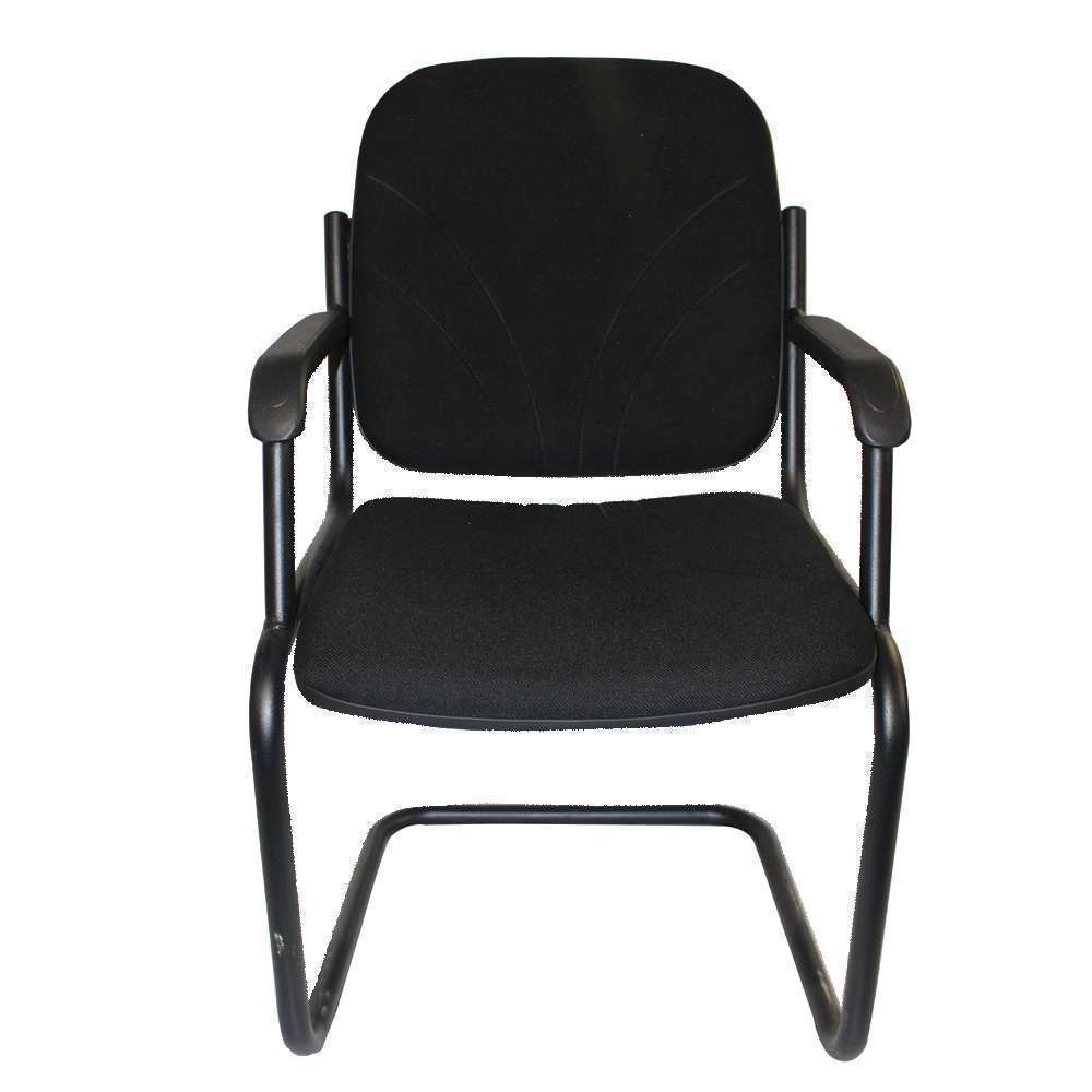 Euro Visitors Side Chair with Arms - Black - 100kg Weight Capacity - Perfect for Office, Dining Room, and Waiting Areas