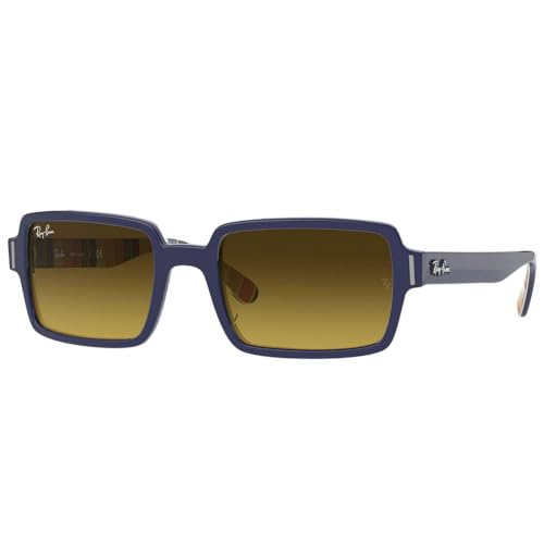 Blue on Stripes Orange/Blue/Brown Gradient Dark Brown