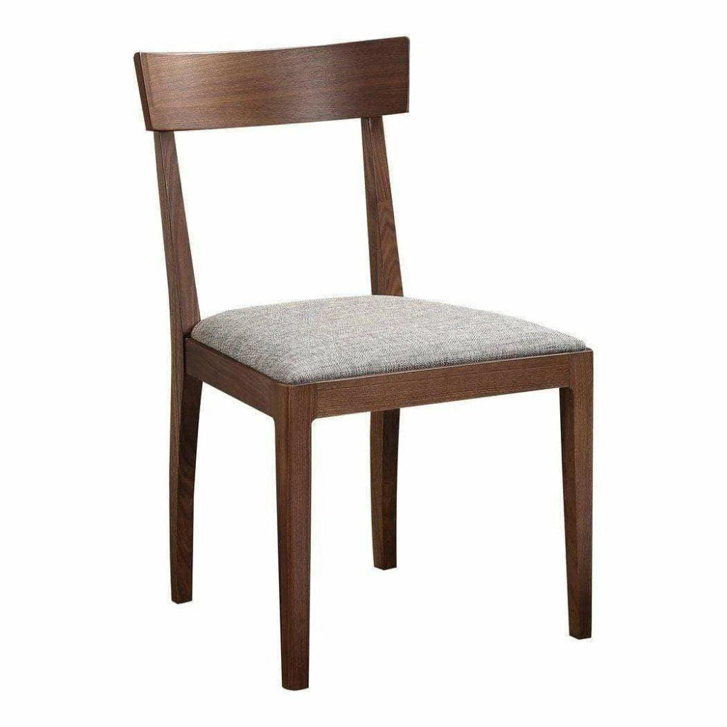 20 Inch Walnut Brown Dining Chair Set - Modern Wooden Kitchen Chairs for Dining Room, Restaurant & Home Decor