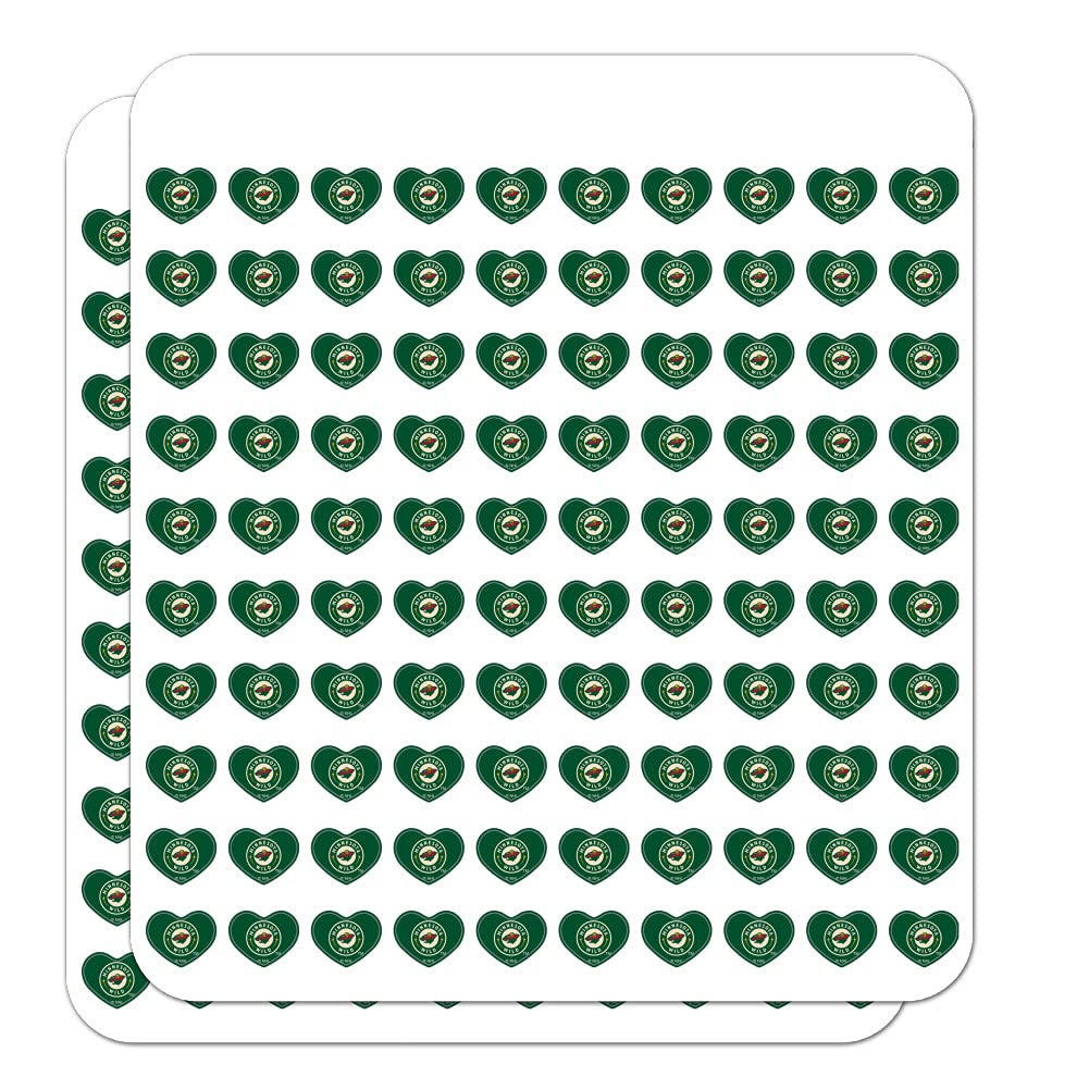 Minnesota Wild NHL Heart-Shaped Planner Stickers - Scrapbook & Calendar Decorative Vinyl Stickers for Hockey Fans, DIY Crafts, Bullet Journaling, and Gift Wrapping