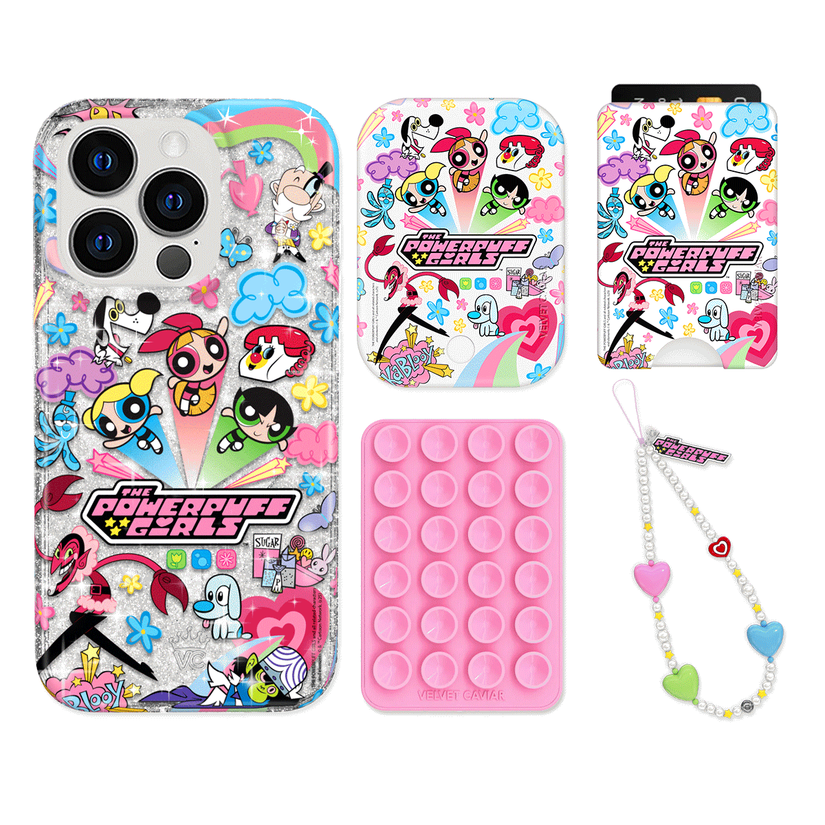 The Powerpuff Girls iPhone Case & Wallet Set - Cute Cartoon Character Phone Cover with Card Holder for Girls - Perfect Gift for Kids, Teens & Fans - Use at School, Work or Travel