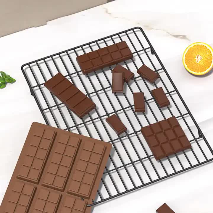 (5 PCS) YH916 Silicone Chocolate Bar Mold - BPA Free, Heat Resistant, Non Stick Baking Tray - 26 x 17 x 1.5 cm - Perfect for Homemade Chocolate Bars, Candy Making & Baking Treats