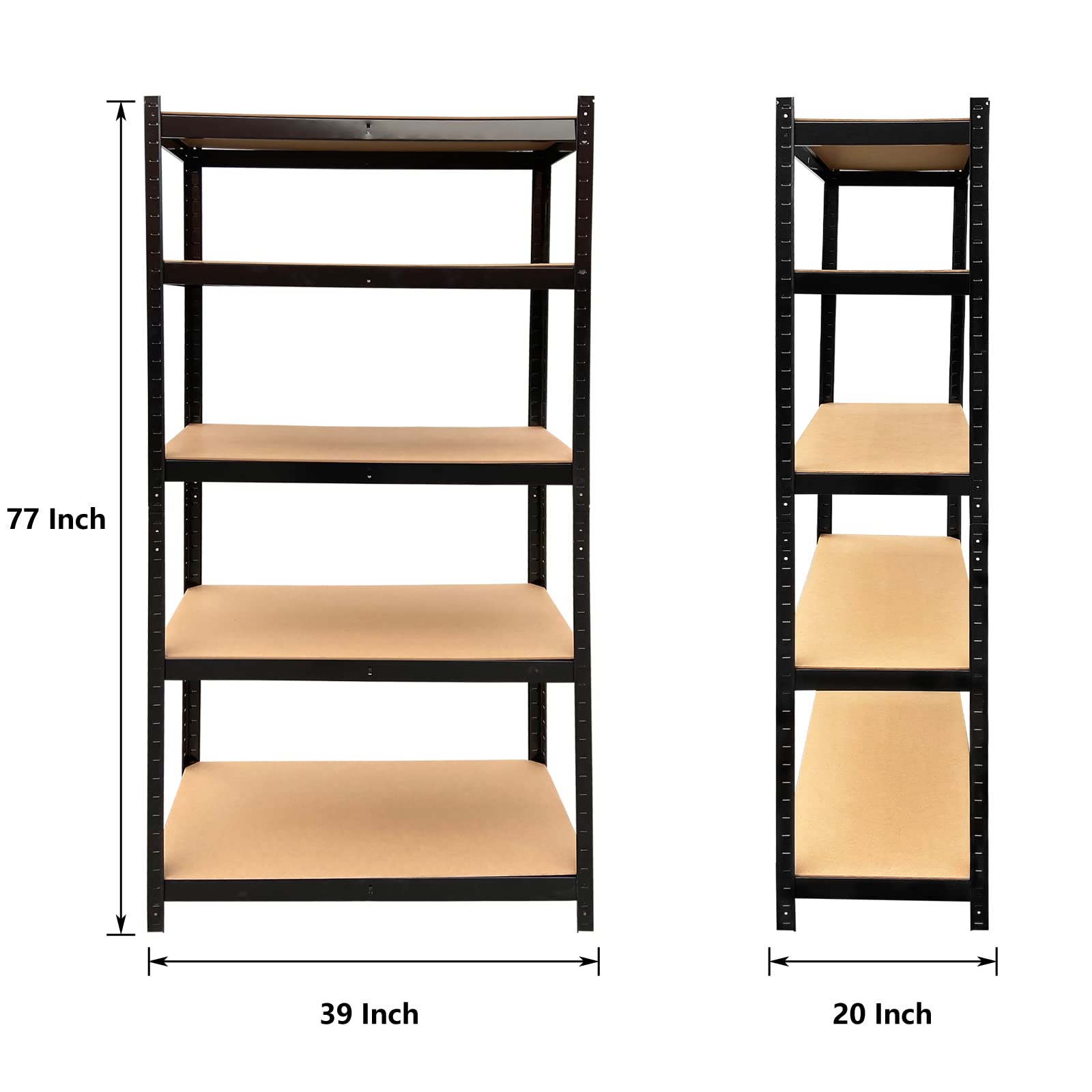 5-Tier Heavy Duty Metal Garage Shelves - 875KG Capacity Storage Rack for Garage, Closet, Kitchen, Workshop & Office | Durable Utility Shelving for Organizing Tools, Supplies & More