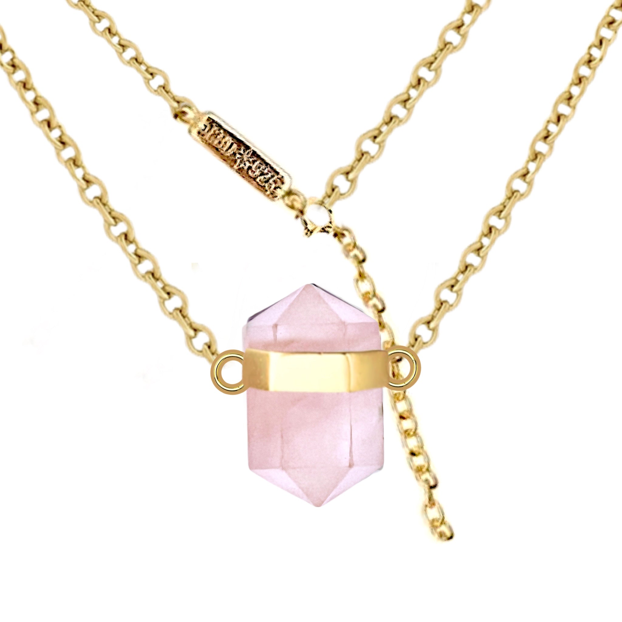 Laihas Crystal Kindness Gold Rose Quartz Necklace for Women - Elegant Healing Jewelry Gift for Valentine's Day, Birthday & Anniversary - Perfect for Spiritual Healing, Meditation & Everyday Wear