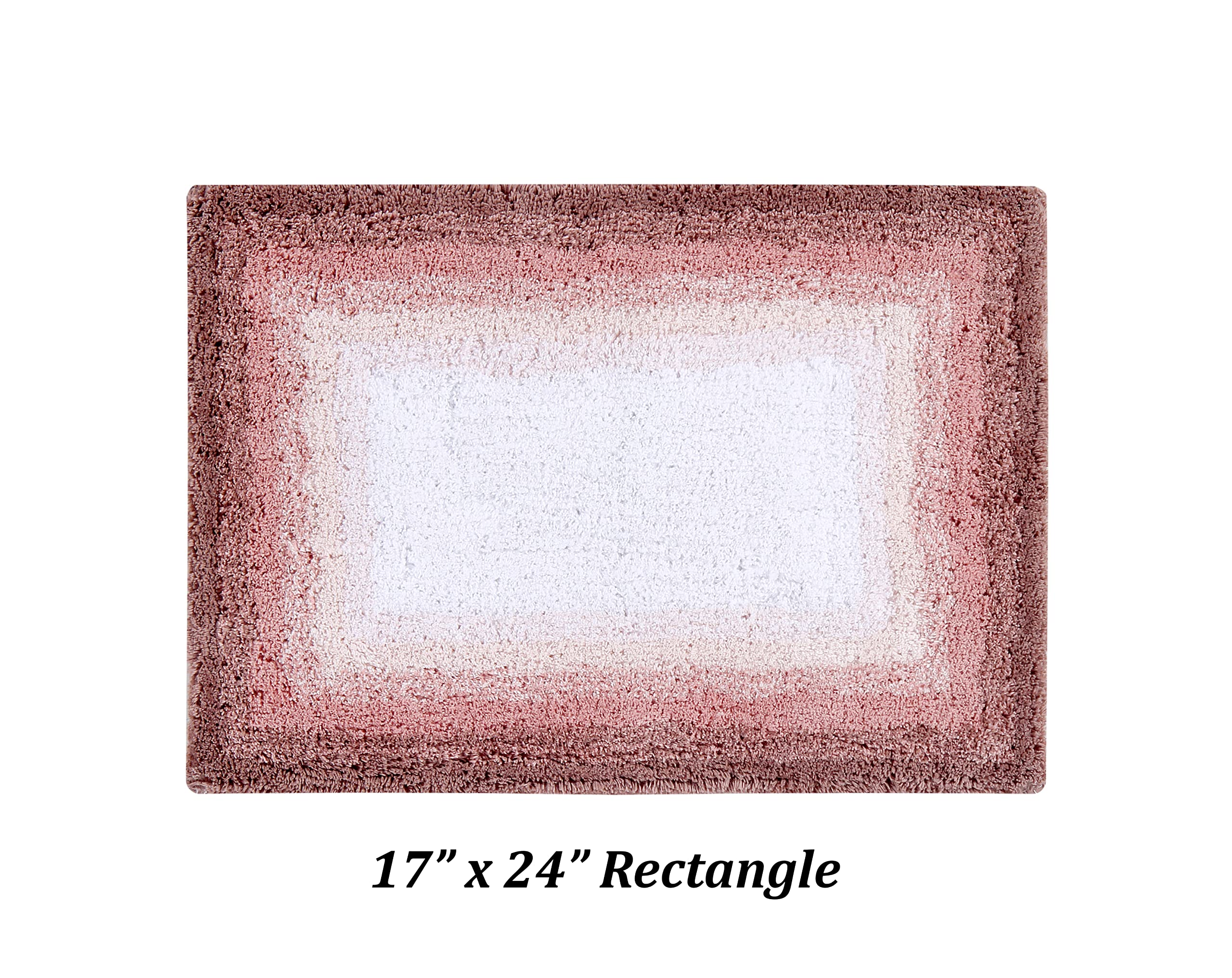 Better Trends 100% Cotton Torrent Collection Bath Mats - Soft Tufted Rose Design, Machine Washable Bathroom Rugs 2-Piece Set (17