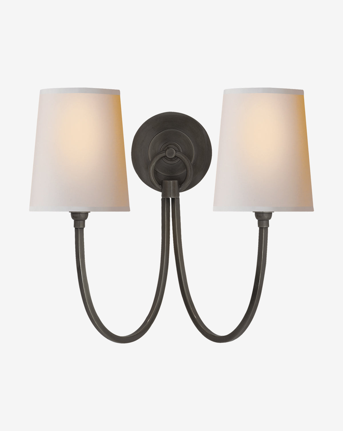 Reed Double Sconce Wall Light - Modern Rustic Wall Mounted Lighting Fixture for Bedroom, Living Room & Hallway Decor