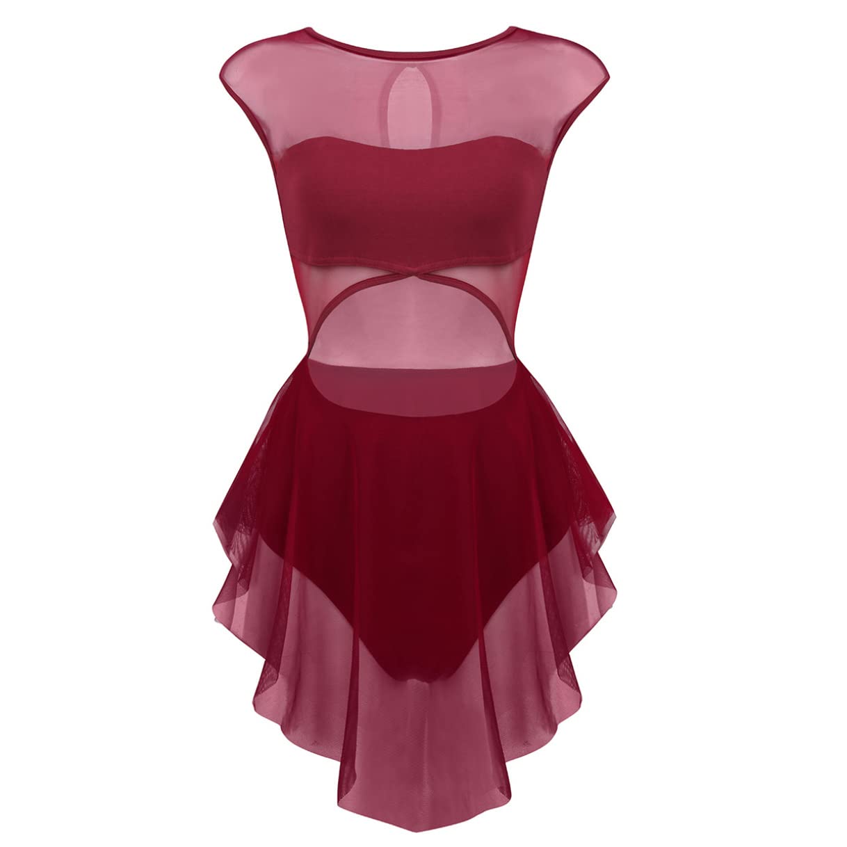 Women's Lyrical Ballet Leotard - Contemporary Dance Costume with Mesh Design for Latin & Modern Dance Performance - Perfect for Dance Recitals, Competitions & Practice