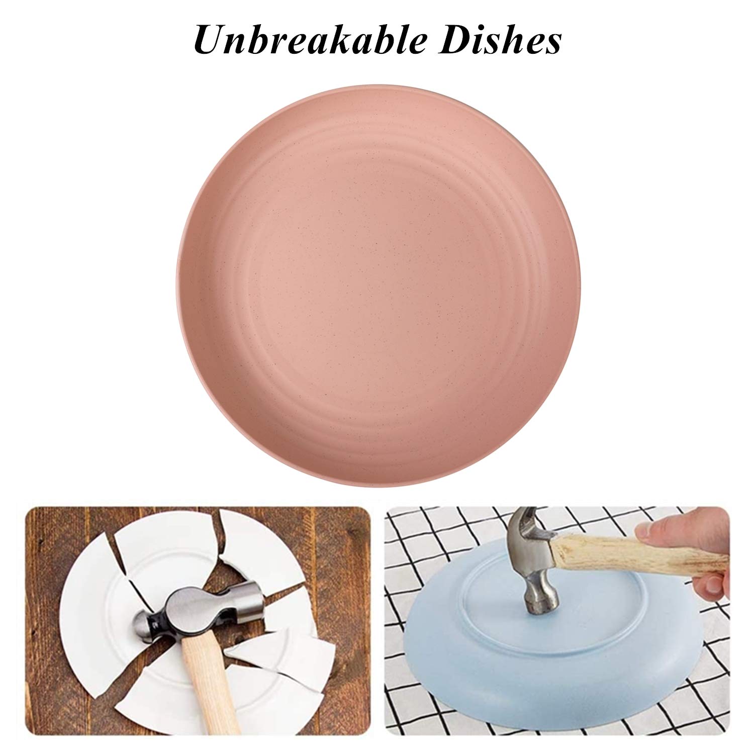 Eco-Friendly Wheat Straw Plates Set - 8