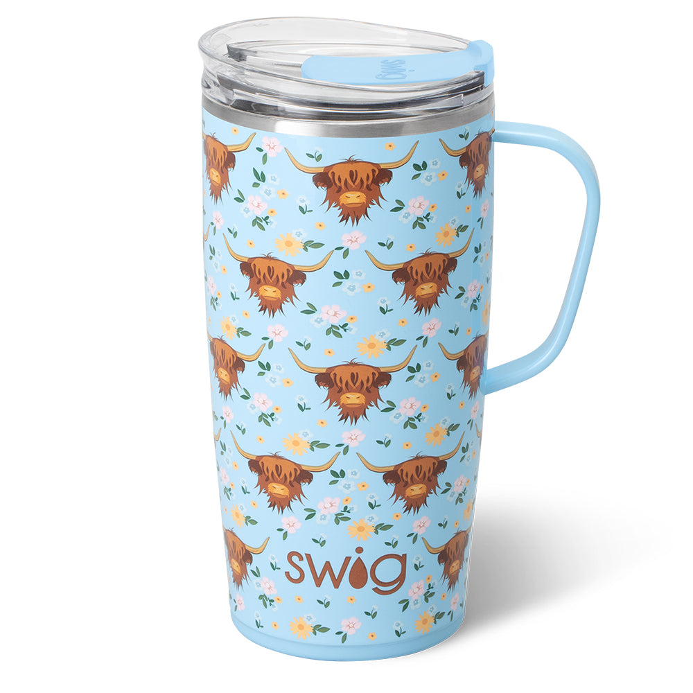 22oz Holy Cow Insulated Travel Mug - Leak-Proof Stainless Steel Coffee Tumbler for Hot & Cold Drinks - Perfect for Commuting, Camping & Office Use