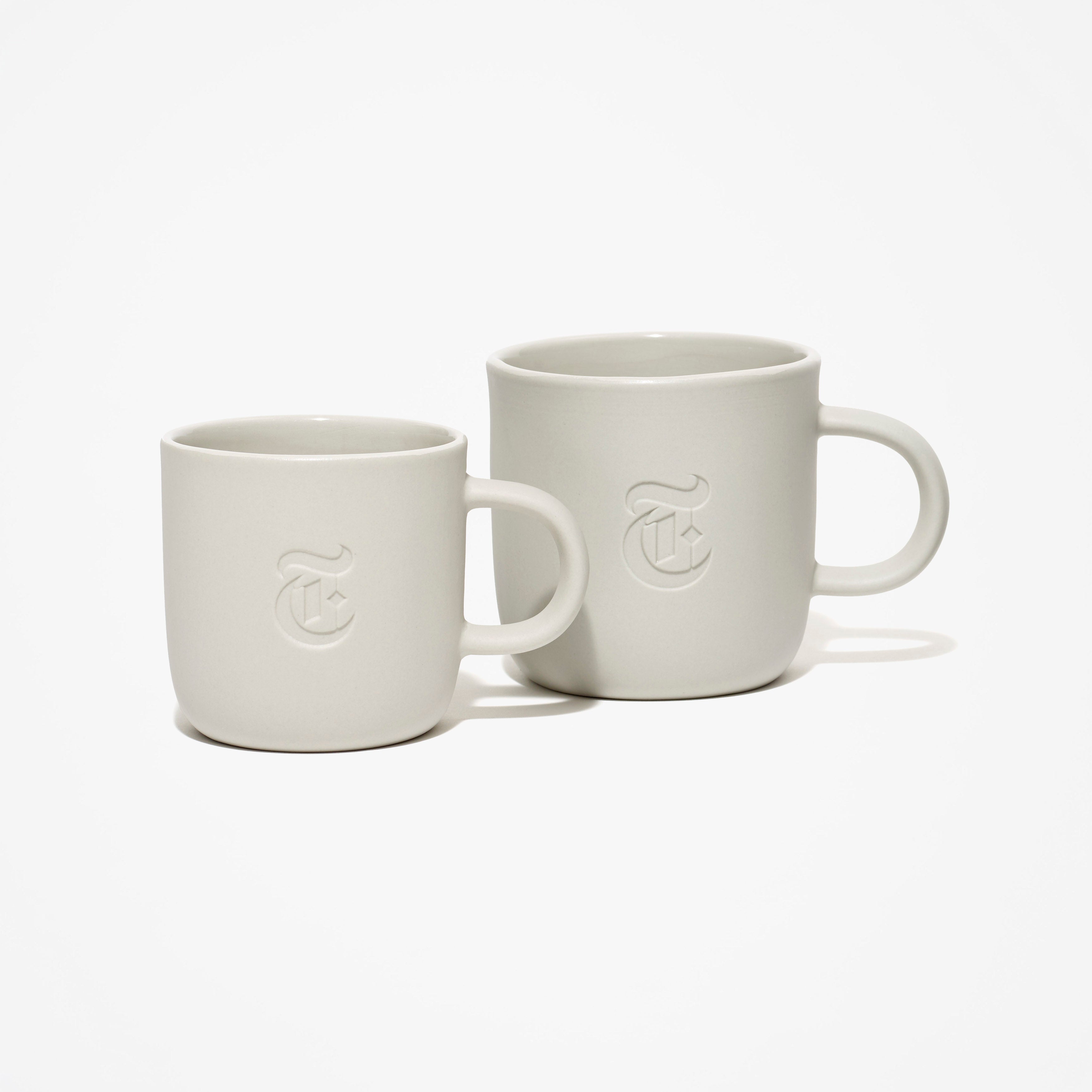 Debossed Letter T Ceramic Coffee Mug - 15oz Insulated Tea Cup with Handle, Perfect for Office, Home & Gifts - Great for Hot Drinks, Soups & Breakfast