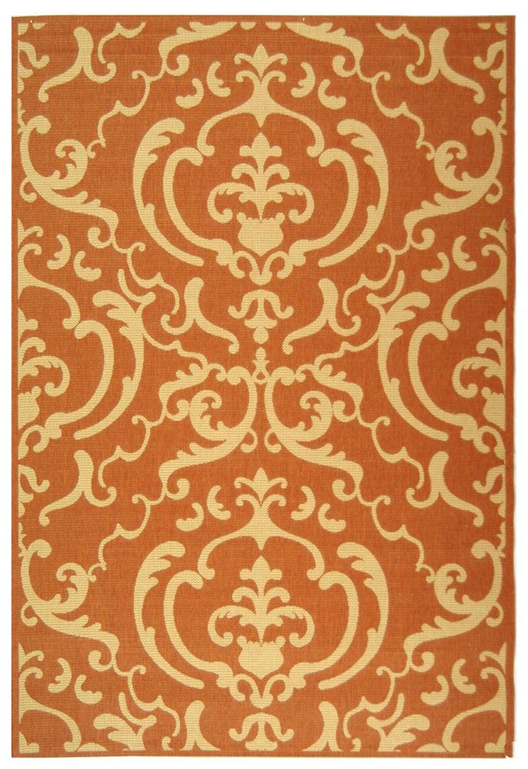 SAFAVIEH Courtyard Collection 9' x 12' Area Rug - Terracotta & Natural Non-Shedding Washable Indoor Outdoor Rug for Living Room, Bedroom, Patio, Backyard, Mudroom (CY2663-3202)