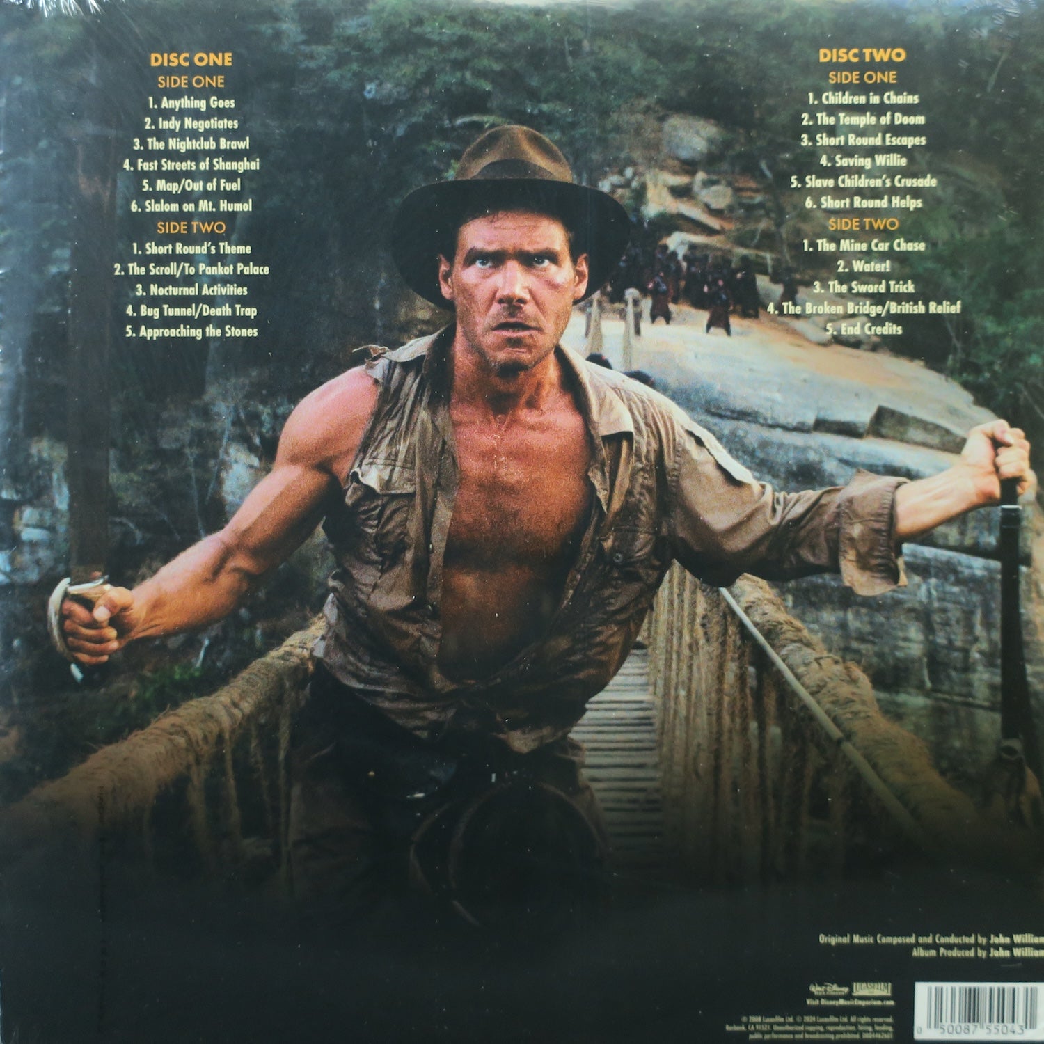 Indiana Jones and the Temple of Doom Soundtrack by John Williams - 180g Vinyl 2LP Record - Perfect for Movie Nights & Collector's Displays