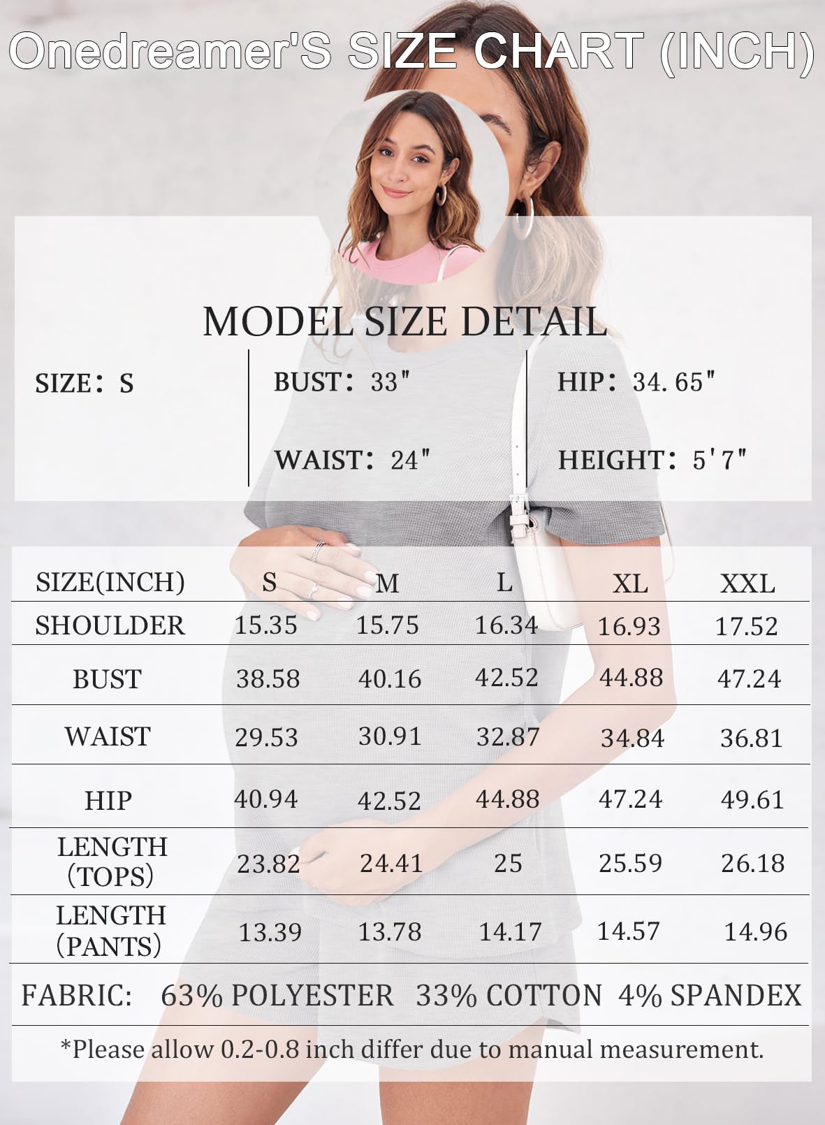 OneDreamer Women's Maternity Pajama Set - 2 Piece Pregnancy Lounge Outfit with Short Sleeve Top & Shorts - Comfortable Mama Clothes for Sleeping, Nursing & Relaxing at Home