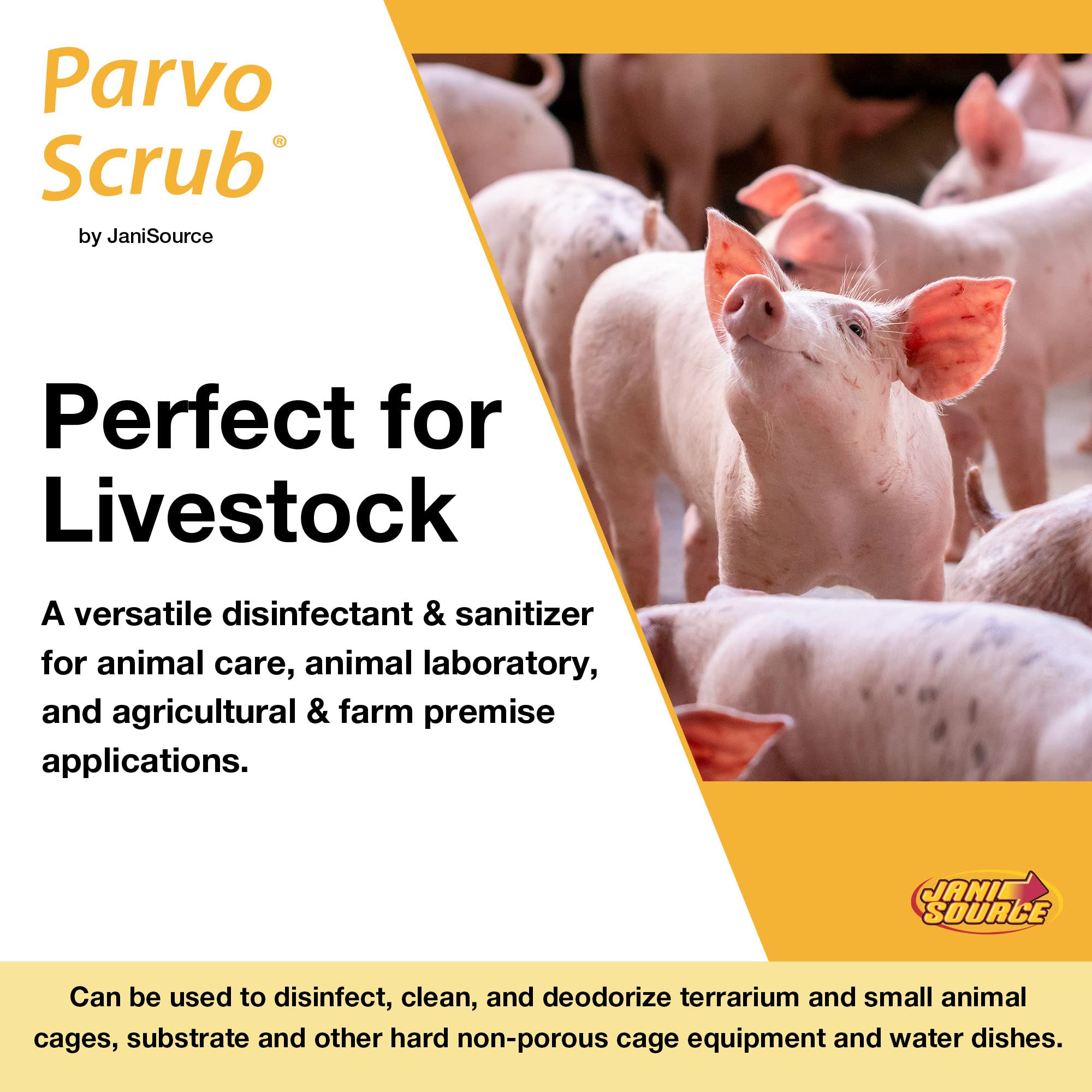 ParvoScrub Vet Grade Disinfectant & Kennel Cleaner - 1 Step Deodorizer Concentrate (4 Gallons) for Dog Kennels, Veterinary Clinics & Pet Facilities - Kills Parvovirus, Bacteria & Odors